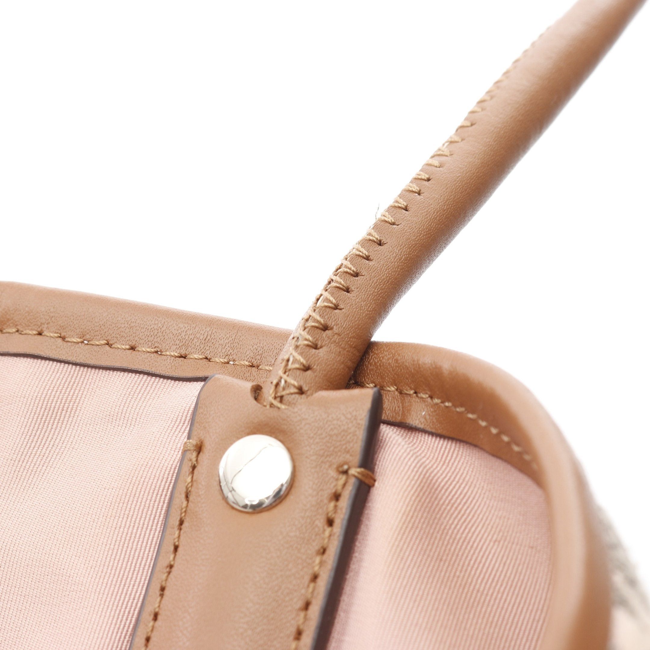 Kate Spade Kate Spade Spade Flower Stripe Shoulder Bag Tote Canvas Leather Pink Beige Khaki Green Brown Size ONE SIZE - 6 Thumbnail