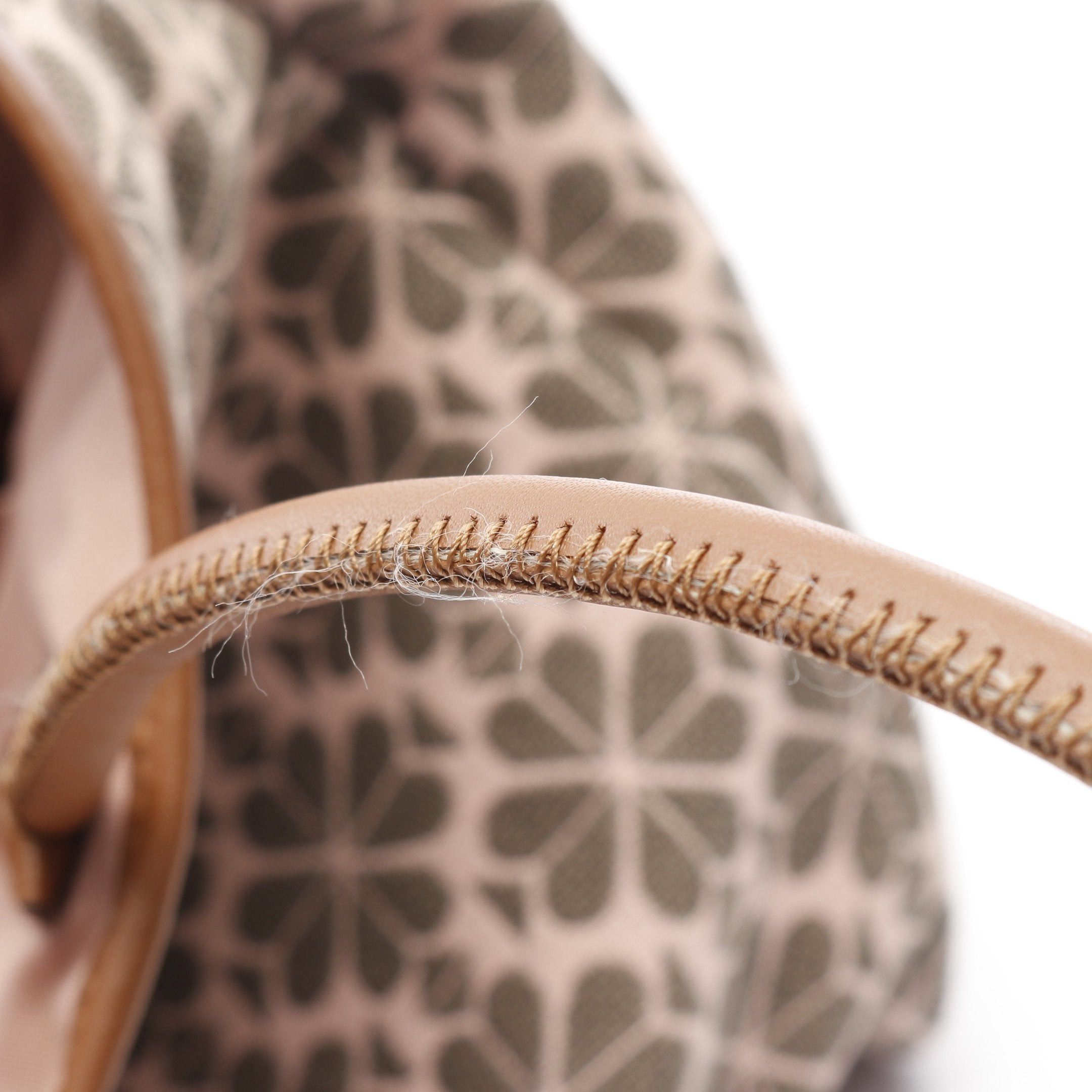 Kate Spade Kate Spade Spade Flower Stripe Shoulder Bag Tote Canvas Leather Pink Beige Khaki Green Brown Size ONE SIZE - 10 Thumbnail