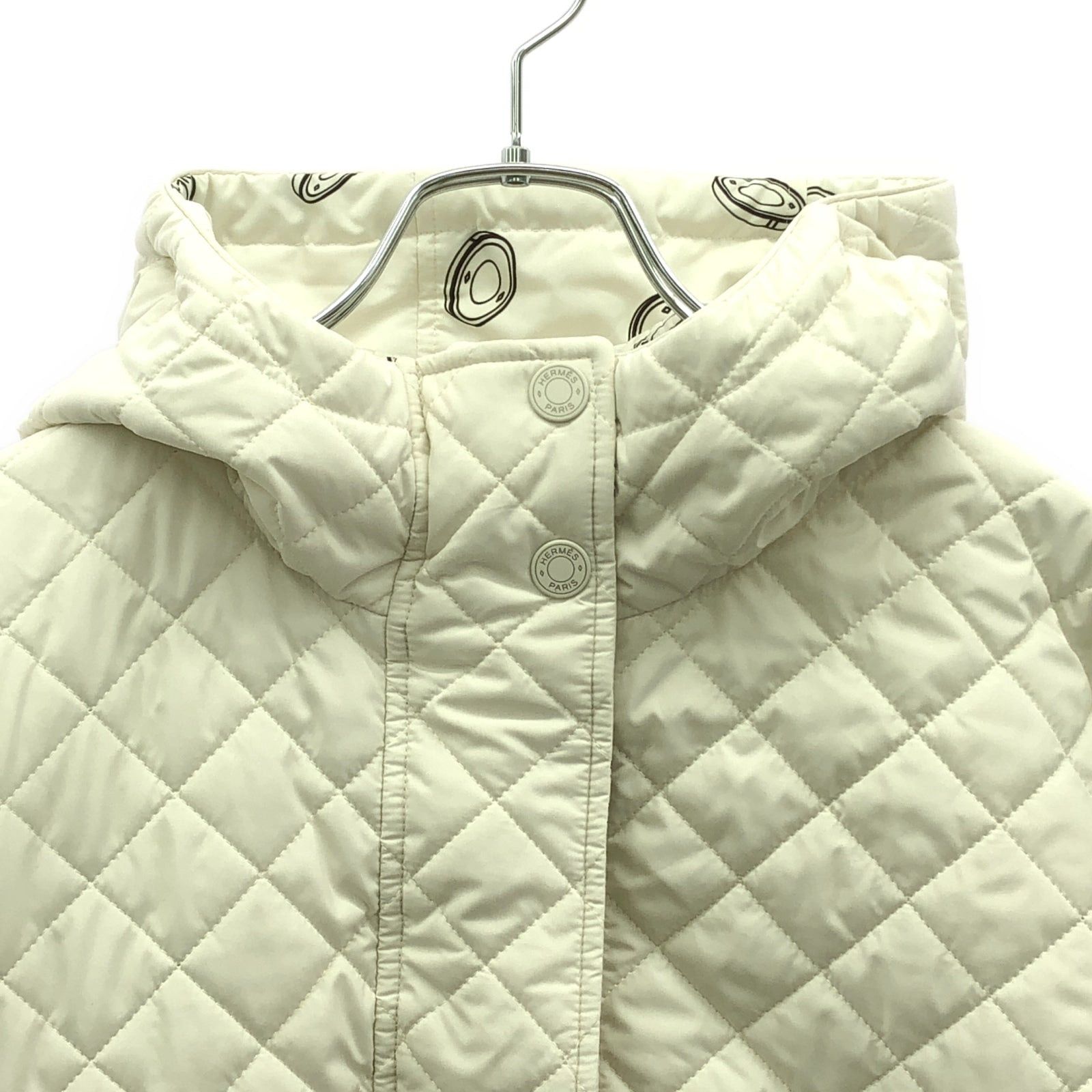 Hermes Hermes Clou De Selle Semis Quilted Jacket White R Size ONE SIZE - 3 Thumbnail