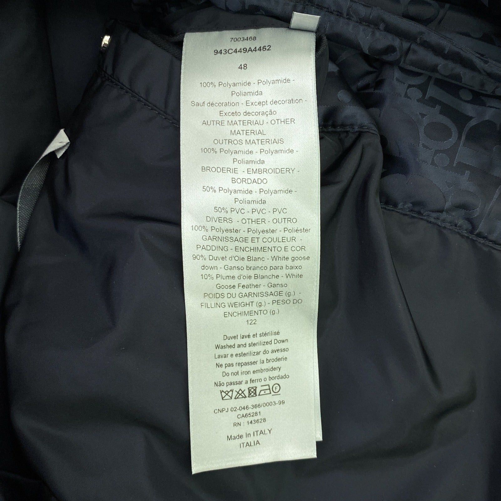 Dior Dior Jacket Down Nylon Navy Size ONE SIZE - 6 Thumbnail