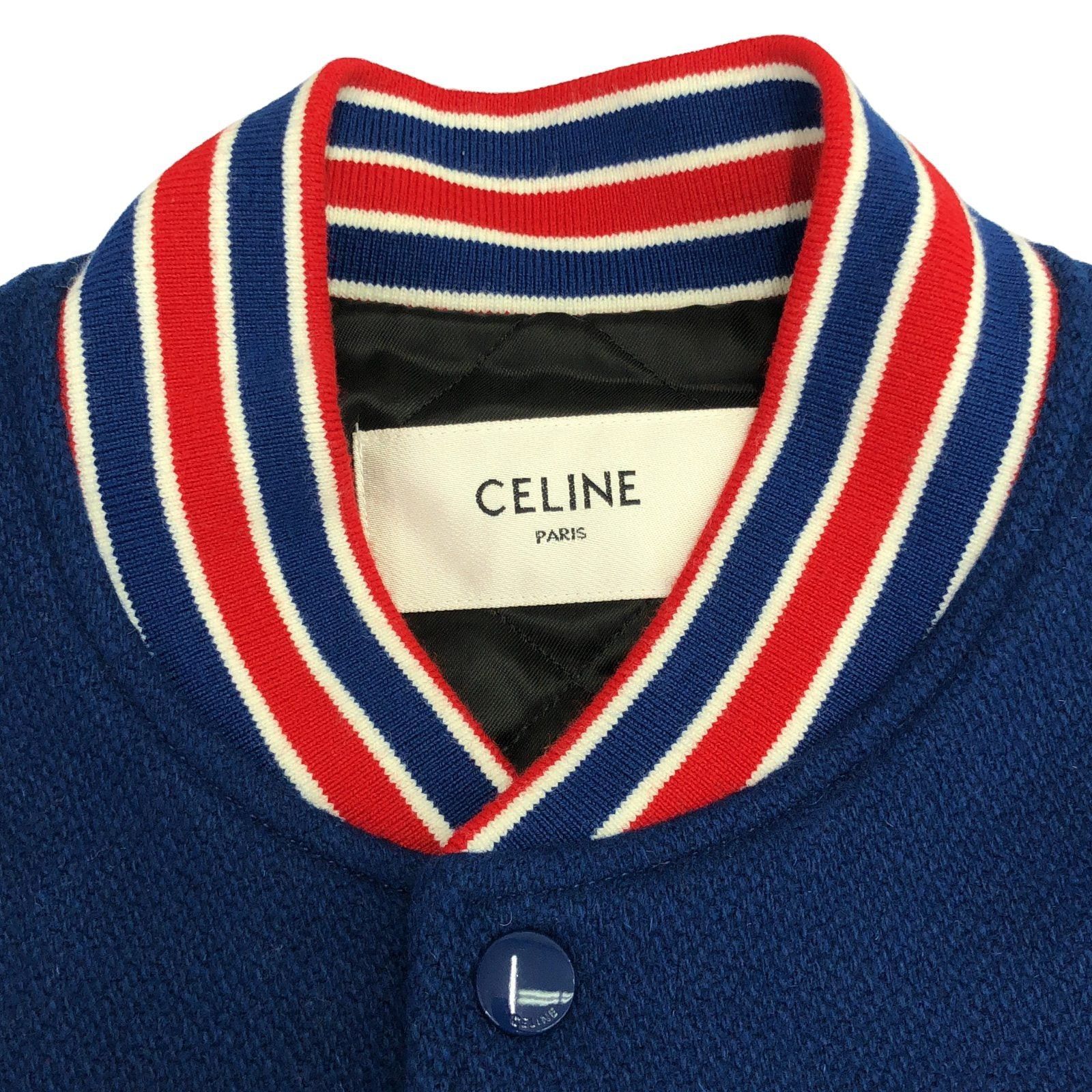 Celine Celine Jacket Stadium Wool Blue Size ONE SIZE - 10 Thumbnail