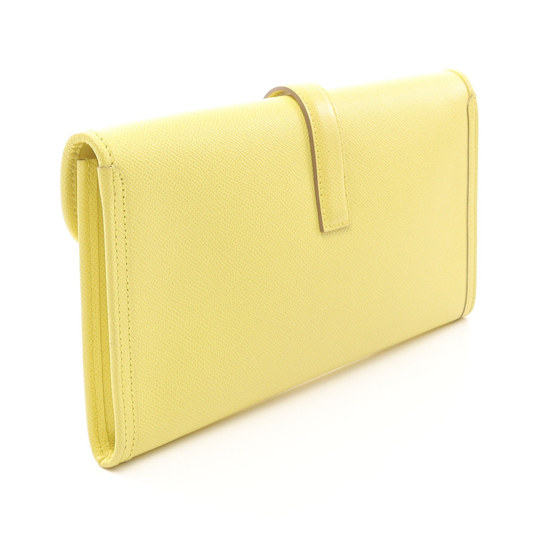 Hermes Hermes Jiggerlan 29 Lime Clutch Bag Veau Epsom Yellow Stamp Size ONE SIZE - 2 Thumbnail