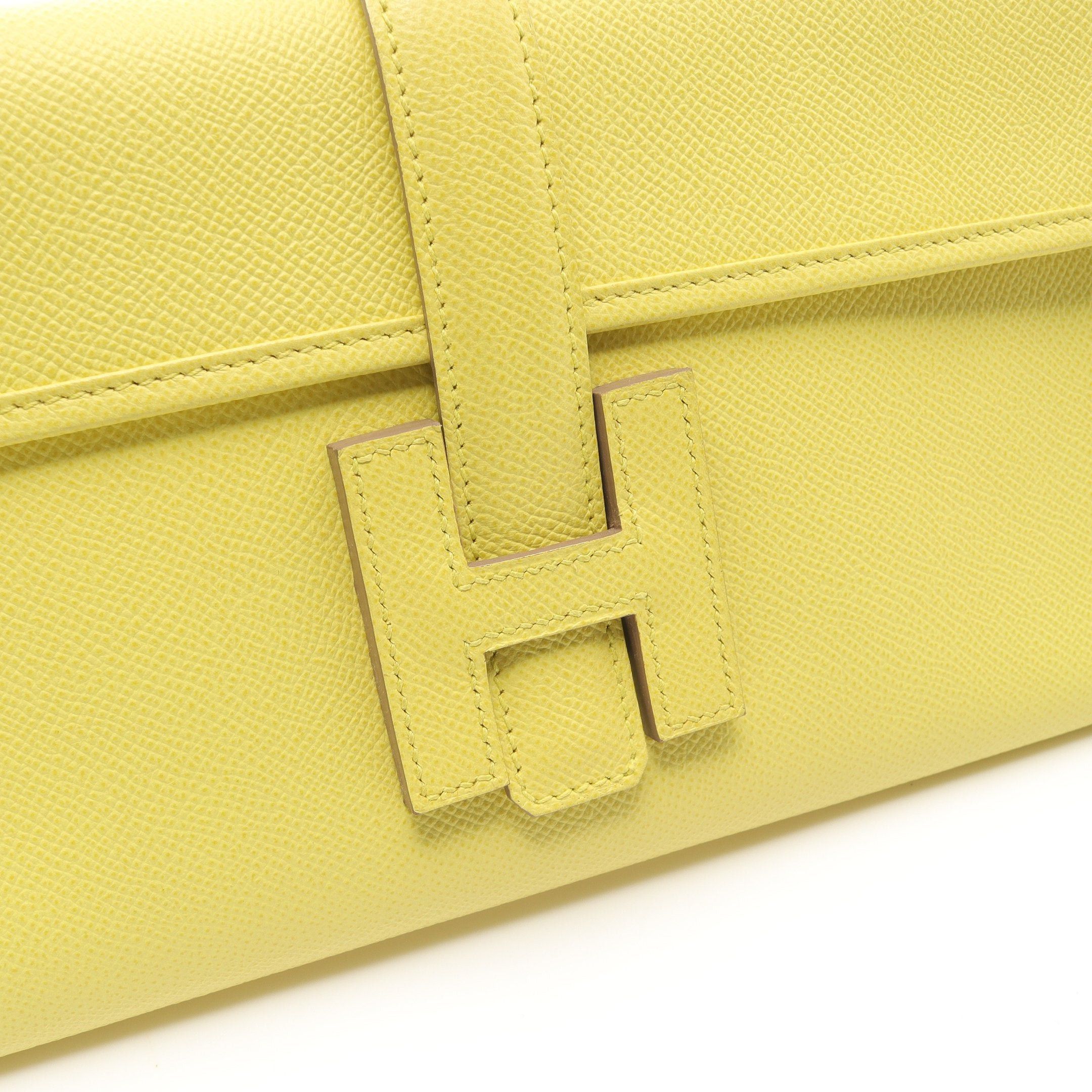 Hermes Hermes Jiggerlan 29 Lime Clutch Bag Veau Epsom Yellow Stamp Size ONE SIZE - 3 Thumbnail