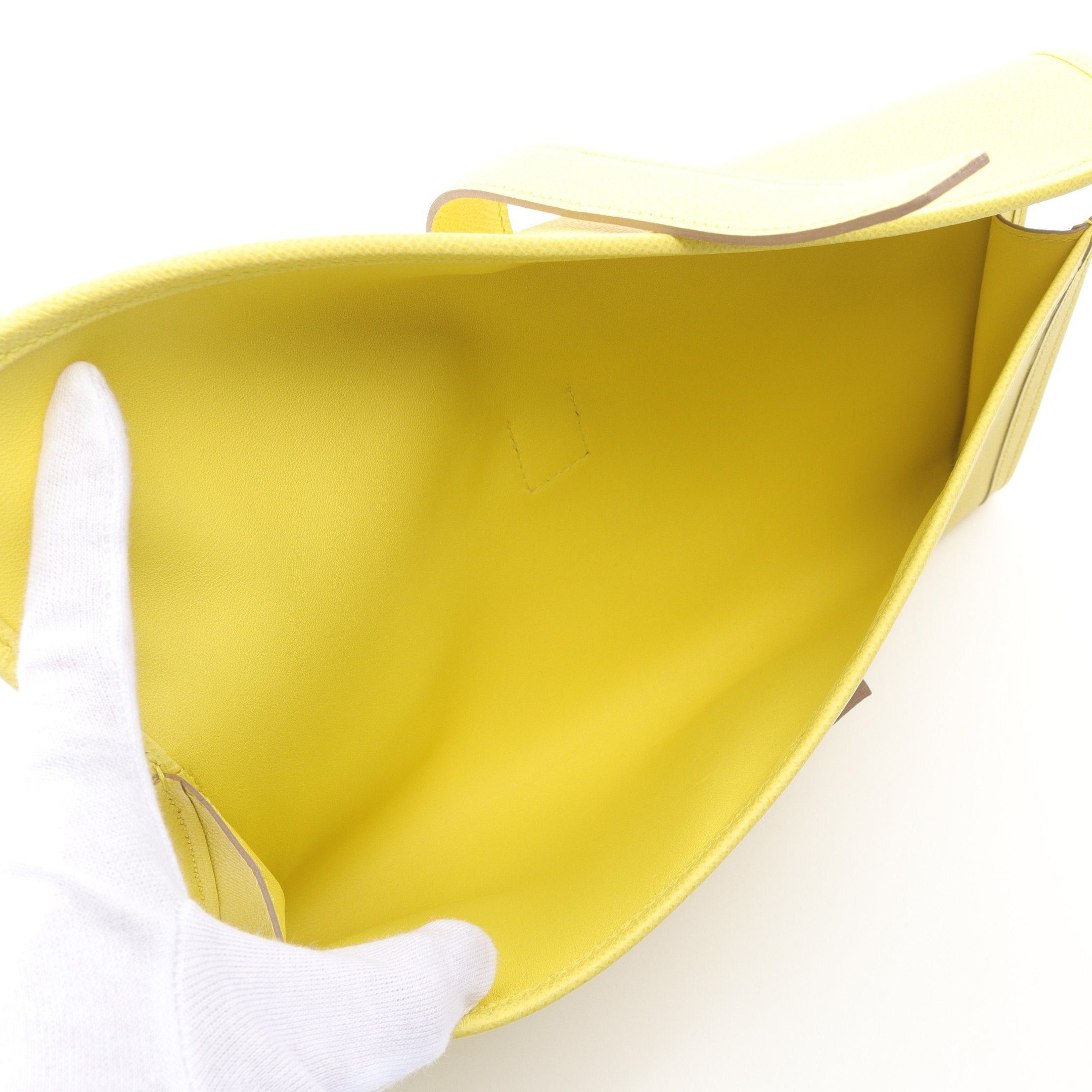 Hermes Hermes Jiggerlan 29 Lime Clutch Bag Veau Epsom Yellow Stamp Size ONE SIZE - 6 Thumbnail
