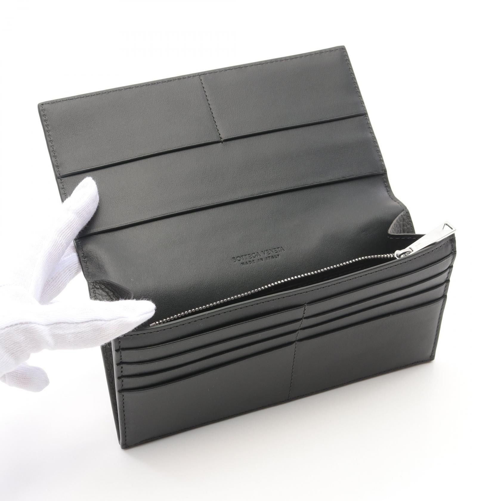 Bottega Veneta Bottega Veneta Intrecciato Long Wallet With Coin Purse Bi-Fold Leather Dark Green Size ONE SIZE - 3 Thumbnail