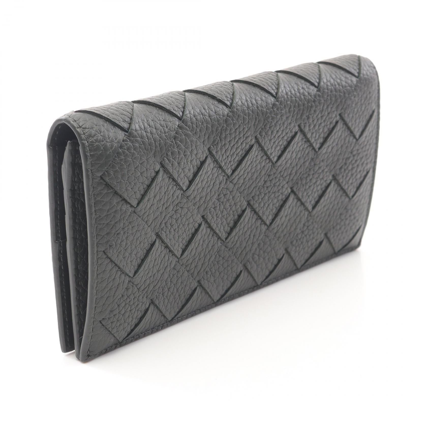 Bottega Veneta Bottega Veneta Intrecciato Long Wallet With Coin Purse Bi-Fold Leather Dark Green Size ONE SIZE - 2 Thumbnail