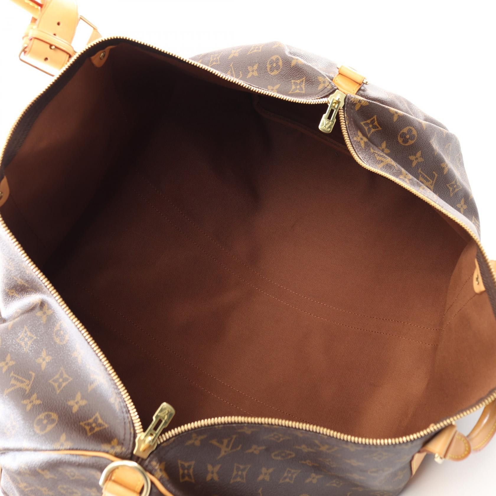Louis Vuitton Louis Vuitton Keepall 60 Monogram Boston Bag Leather Brown Size ONE SIZE - 3 Thumbnail