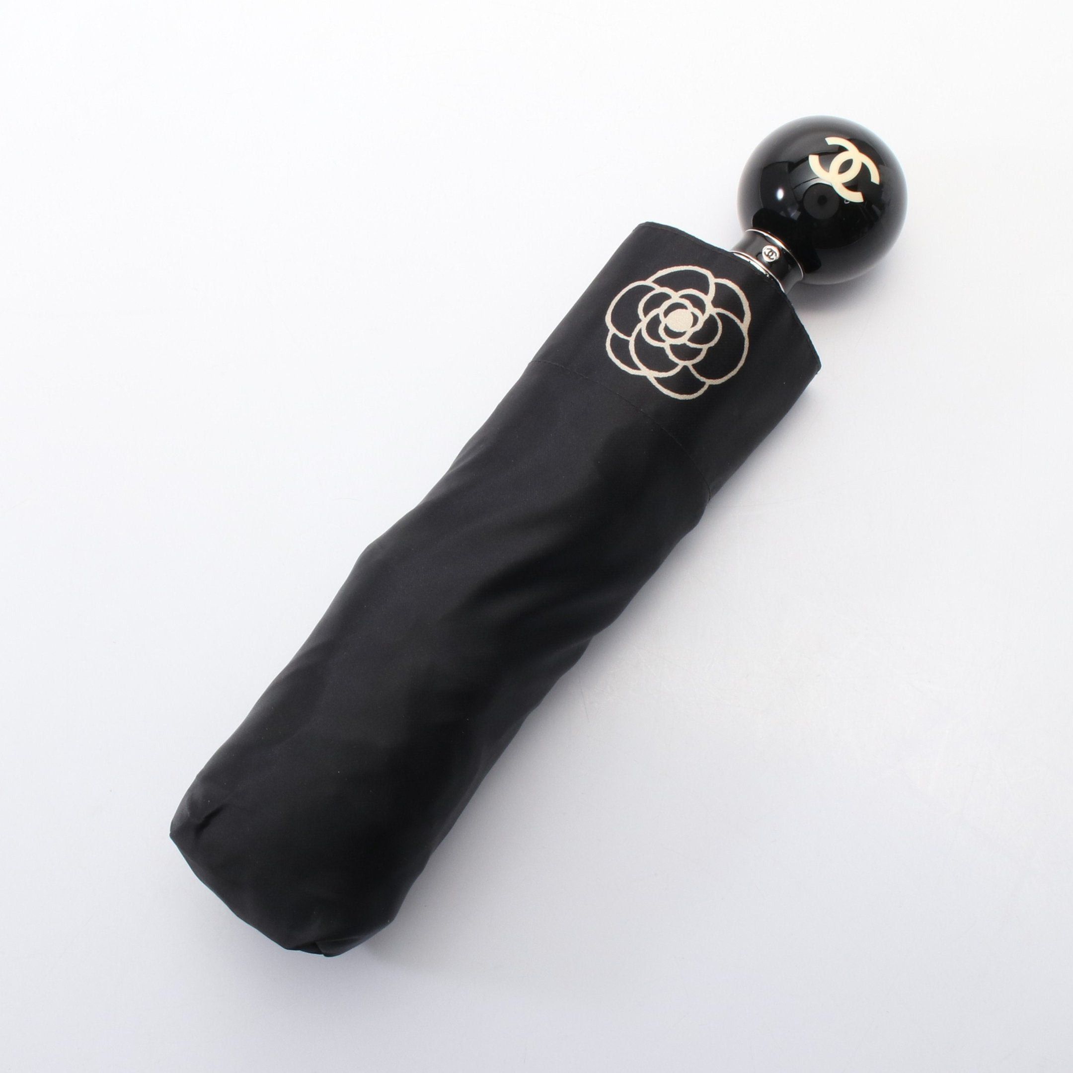 Chanel Chanel Camellia Folding Umbrella Black Beige Size ONE SIZE - 5 Thumbnail