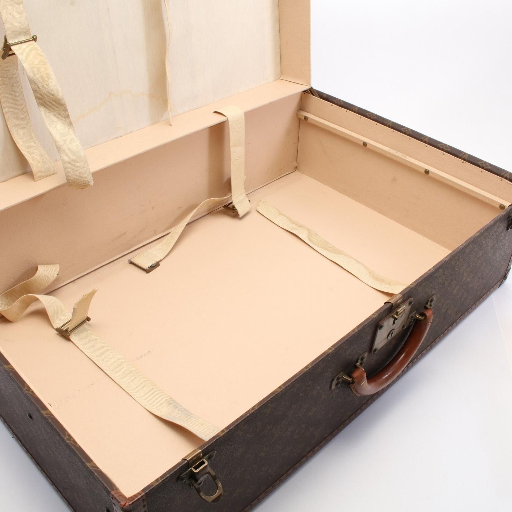 Louis Vuitton Louis Vuitton Alzer 80 Monogram Trunk Case Leather Brown Size ONE SIZE - 4 Thumbnail