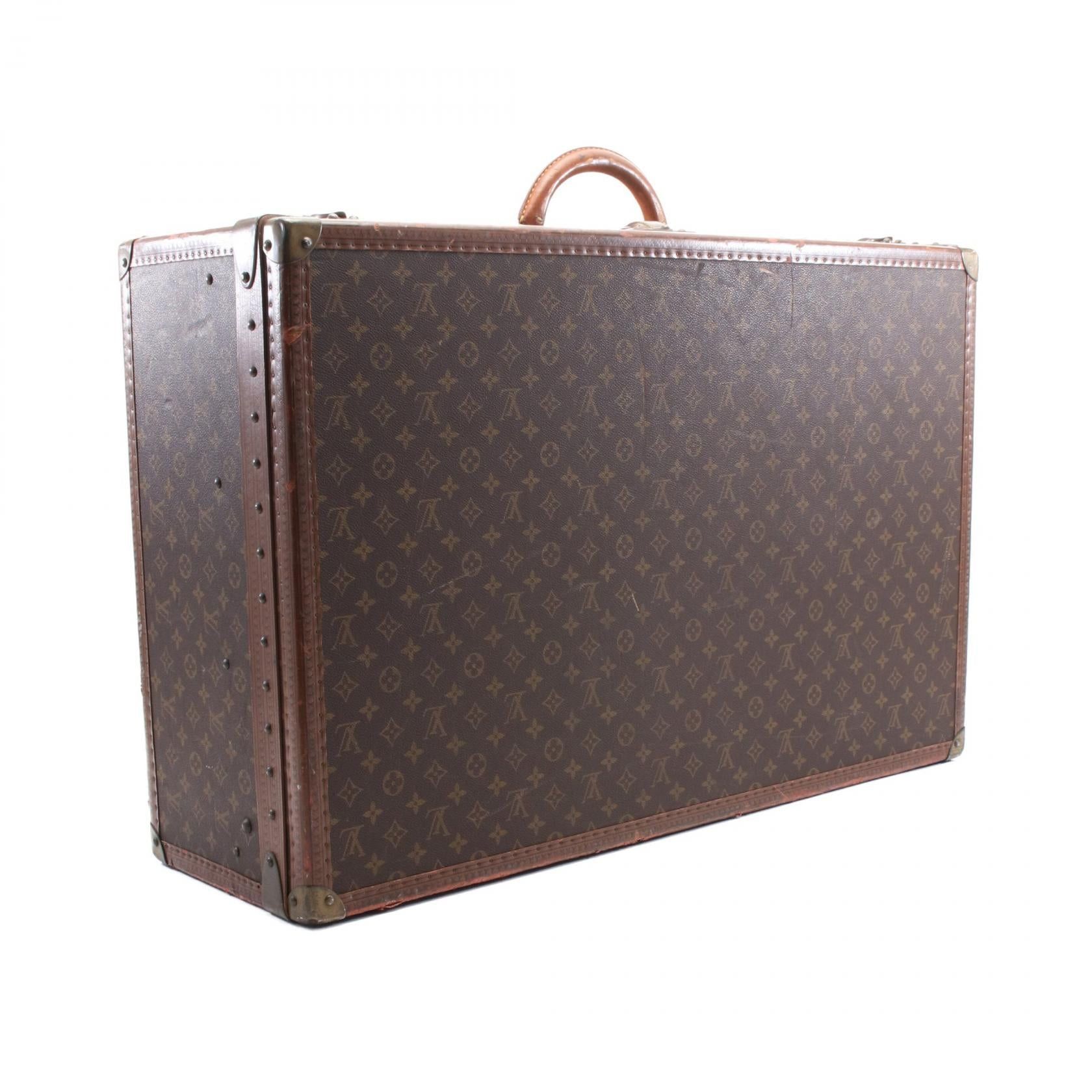 Louis Vuitton Louis Vuitton Alzer 80 Monogram Trunk Case Leather Brown Size ONE SIZE - 2 Thumbnail