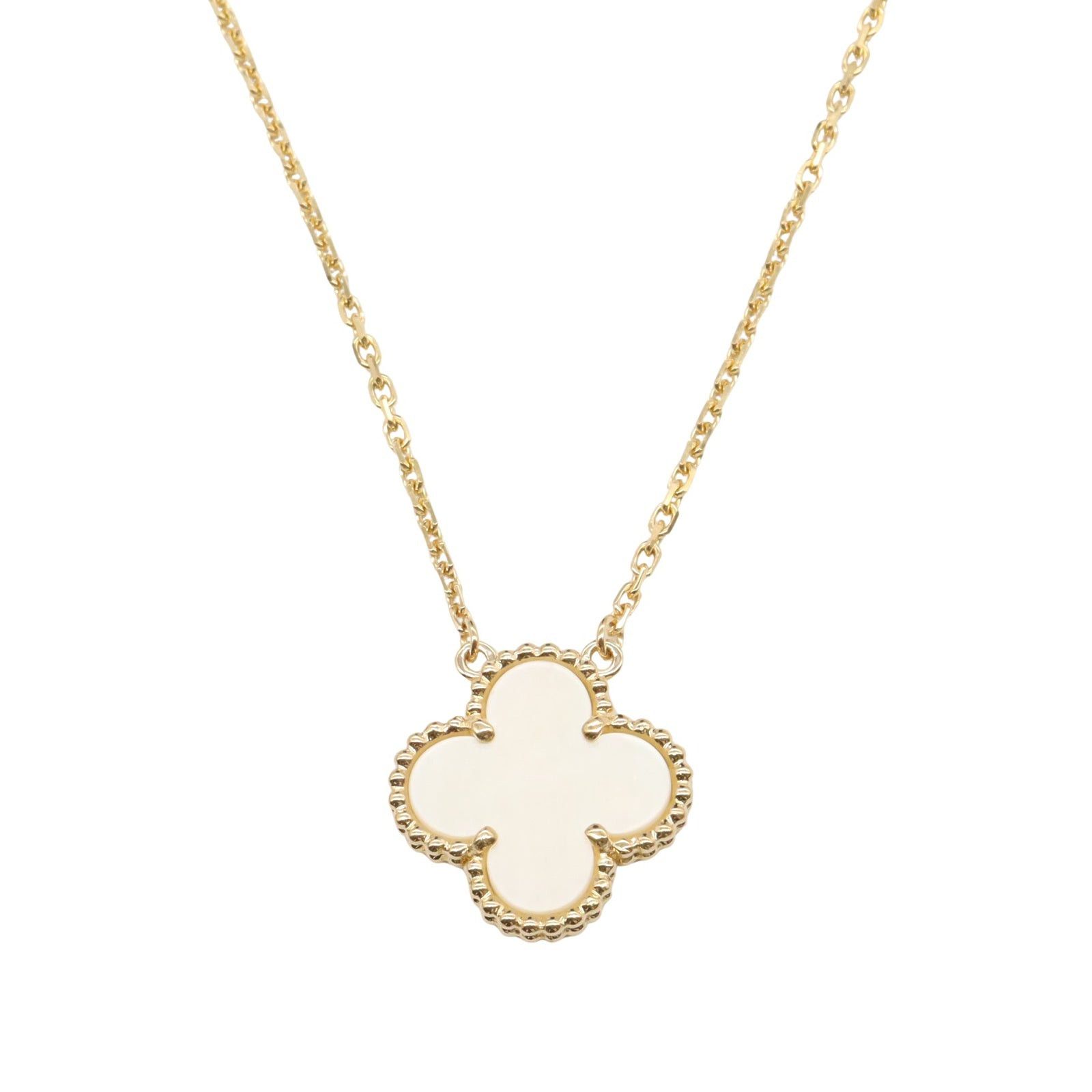 Van Cleef & Arpels Van Cleef Arpels Alhambra Necklace Mother Of Opal K18 (Yellow Gold) Pearl White Size ONE SIZE - 2 Thumbnail