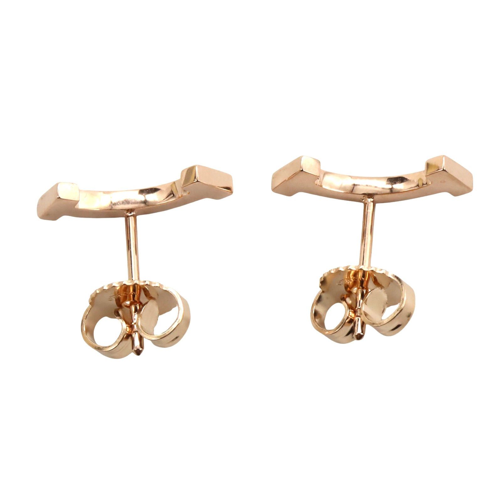 Tiffany & Co. Tiffany Co T Smile Earrings K18Pg (Pink Gold) Gold Size ONE SIZE - 2 Thumbnail