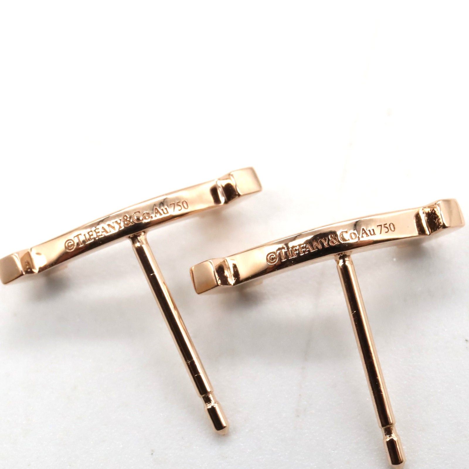 Tiffany & Co. Tiffany Co T Smile Earrings K18Pg (Pink Gold) Gold Size ONE SIZE - 4 Thumbnail