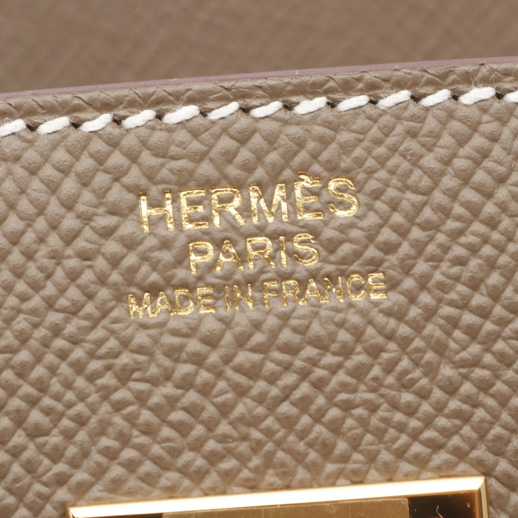 Hermes Hermes Birkin Serie 30 Etoupe Handbag Veau Epsom Gray Brown Gold Hardware Double Engraved Size ONE SIZE - 4 Thumbnail