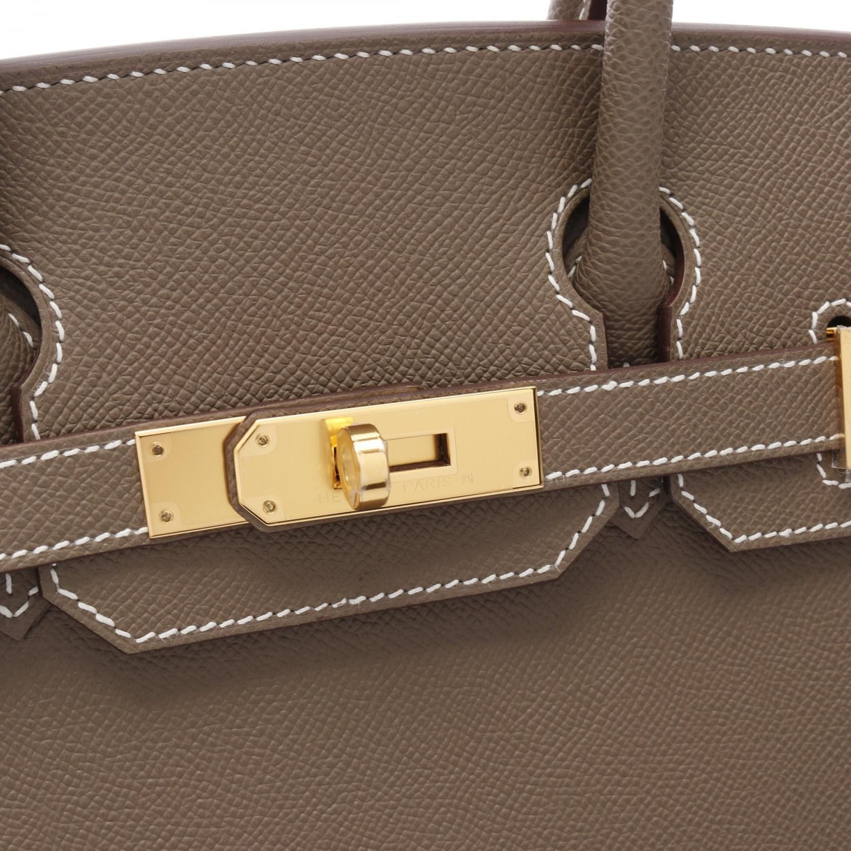 Hermes Hermes Birkin Serie 30 Etoupe Handbag Veau Epsom Gray Brown Gold Hardware Double Engraved Size ONE SIZE - 7 Thumbnail