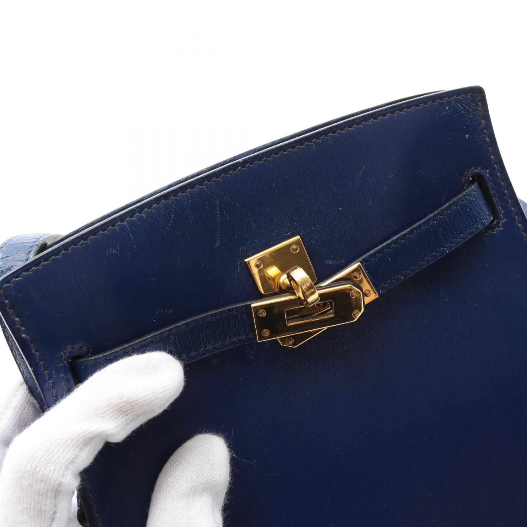 Hermes Hermes Kelly Sports Pm Shoulder Bag Box Calf Blue Gold Hardware ○R Stamp Size ONE SIZE - 10 Thumbnail