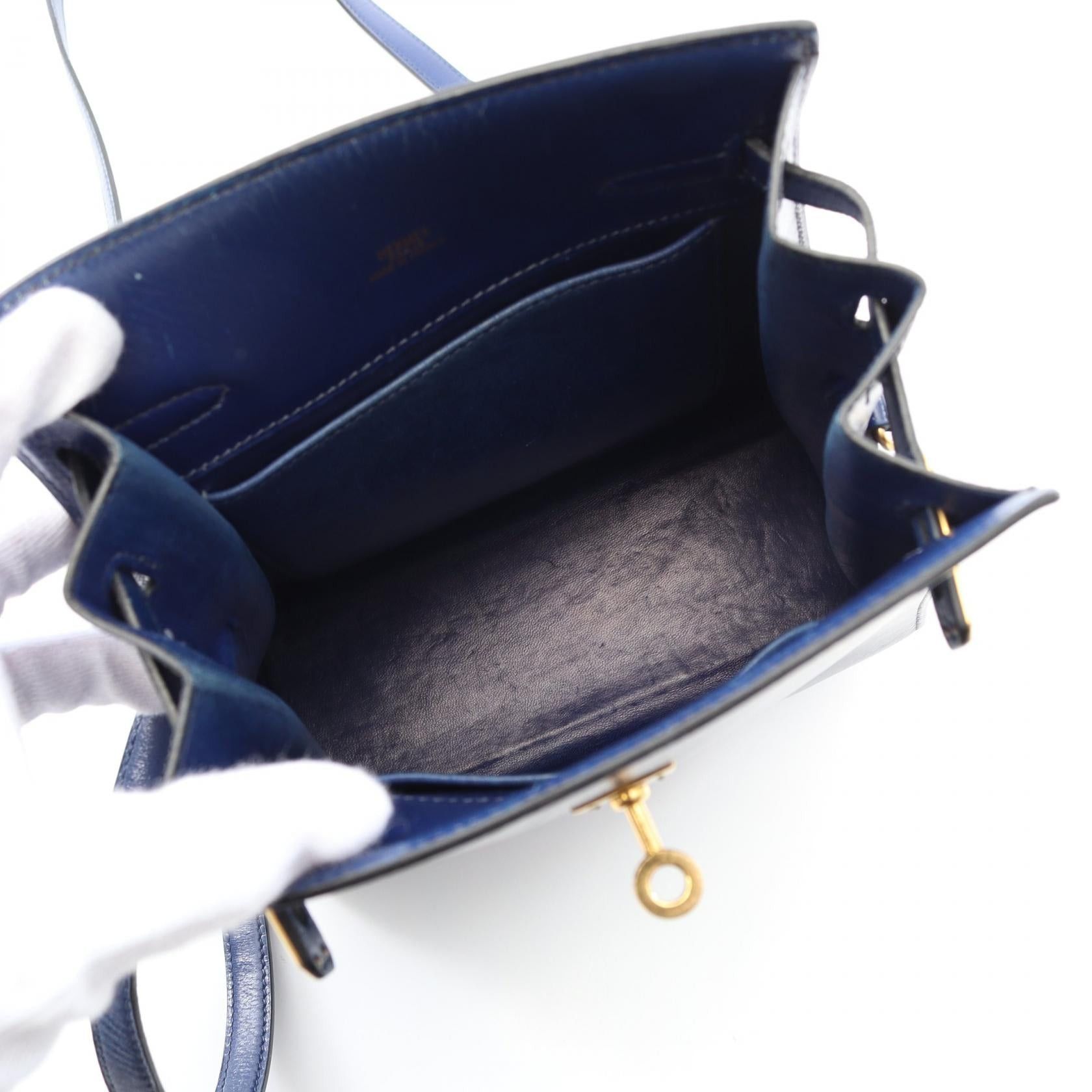 Hermes Hermes Kelly Sports Pm Shoulder Bag Box Calf Blue Gold Hardware ○R Stamp Size ONE SIZE - 3 Thumbnail