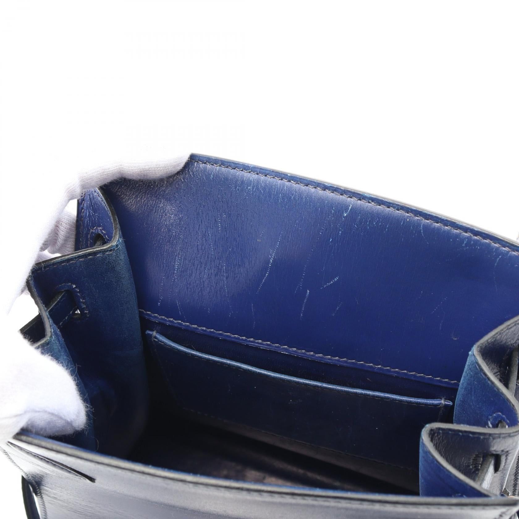Hermes Hermes Kelly Sports Pm Shoulder Bag Box Calf Blue Gold Hardware ○R Stamp Size ONE SIZE - 8 Thumbnail