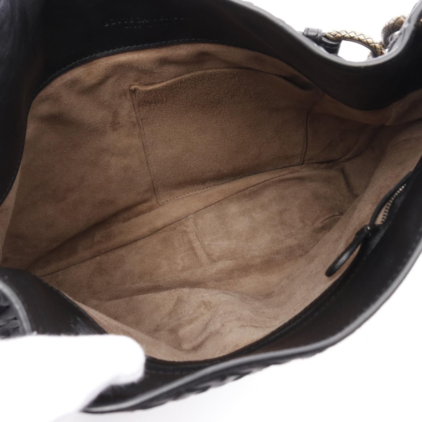 Bottega Veneta Bottega Veneta Intrecciato Loop Bag Handbag Leather Black Size ONE SIZE - 3 Thumbnail