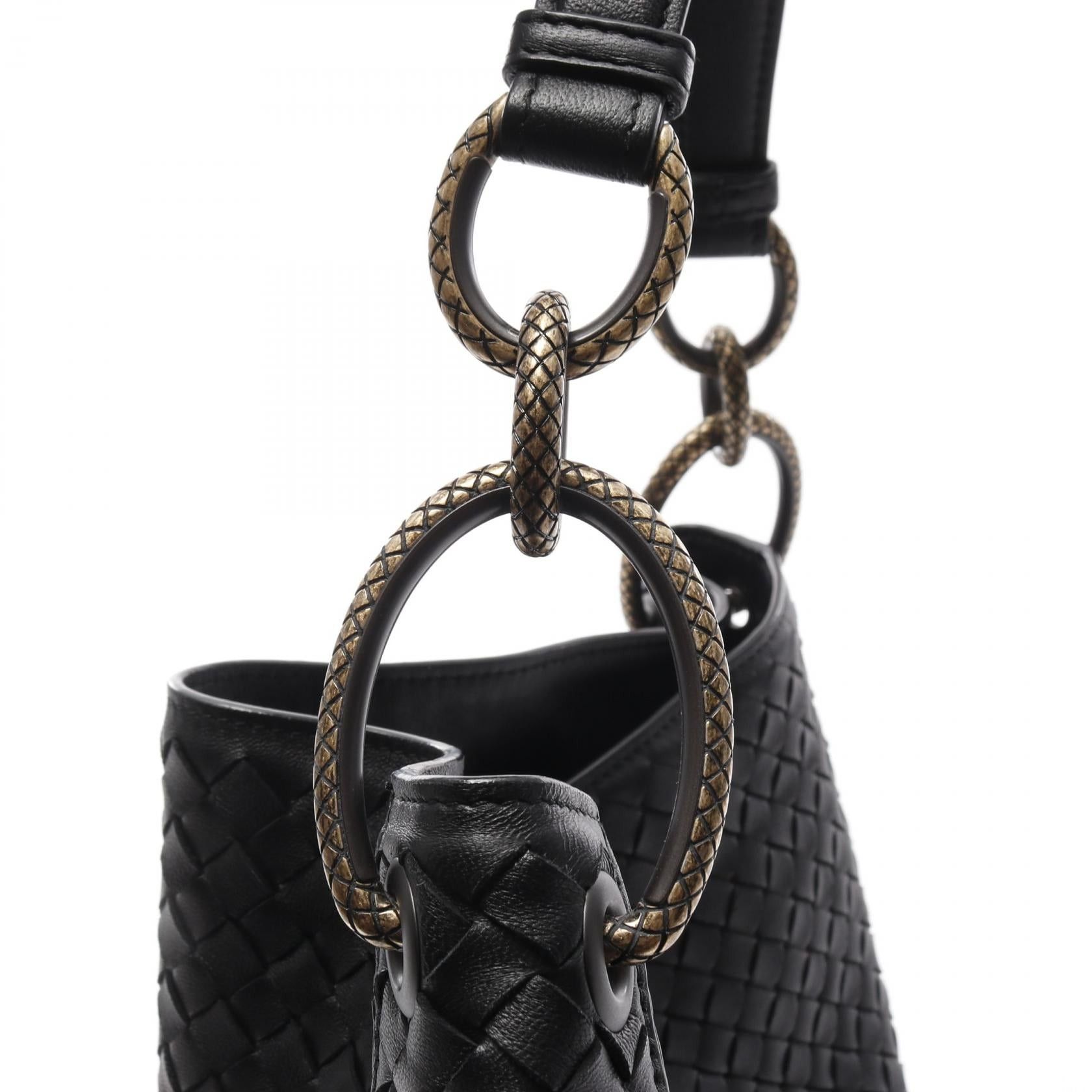 Bottega Veneta Bottega Veneta Intrecciato Loop Bag Handbag Leather Black Size ONE SIZE - 5 Thumbnail