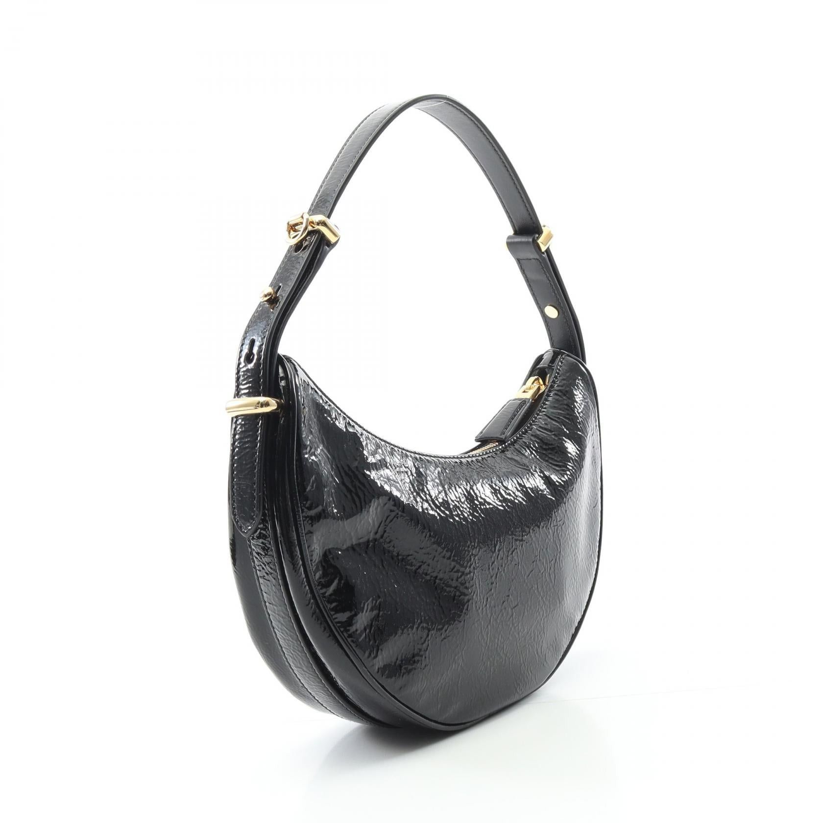 Prada Prada Arke Naplak Patent Handbag Leather Black Triangle Size ONE SIZE - 2 Thumbnail
