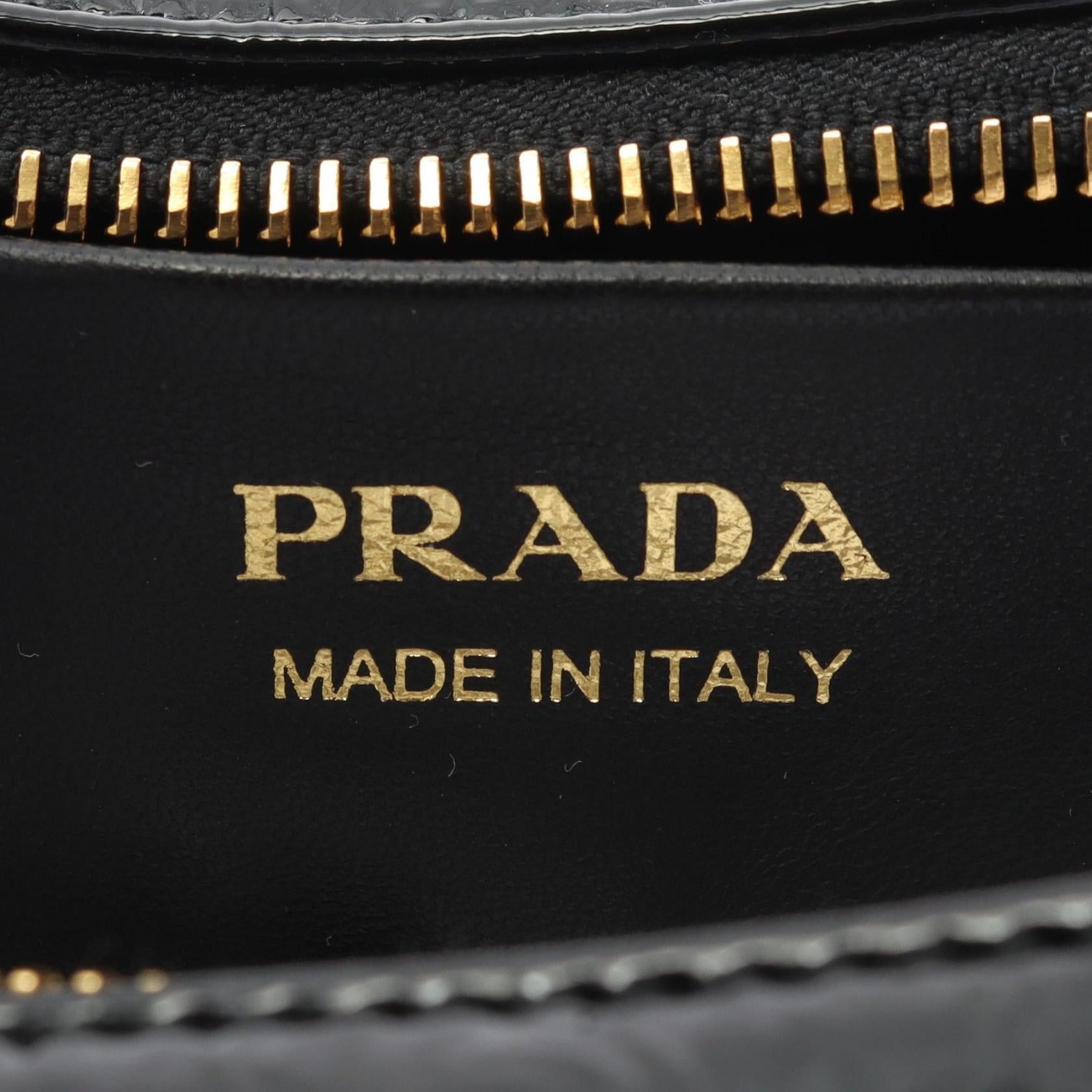Prada Prada Arke Naplak Patent Handbag Leather Black Triangle Size ONE SIZE - 4 Thumbnail