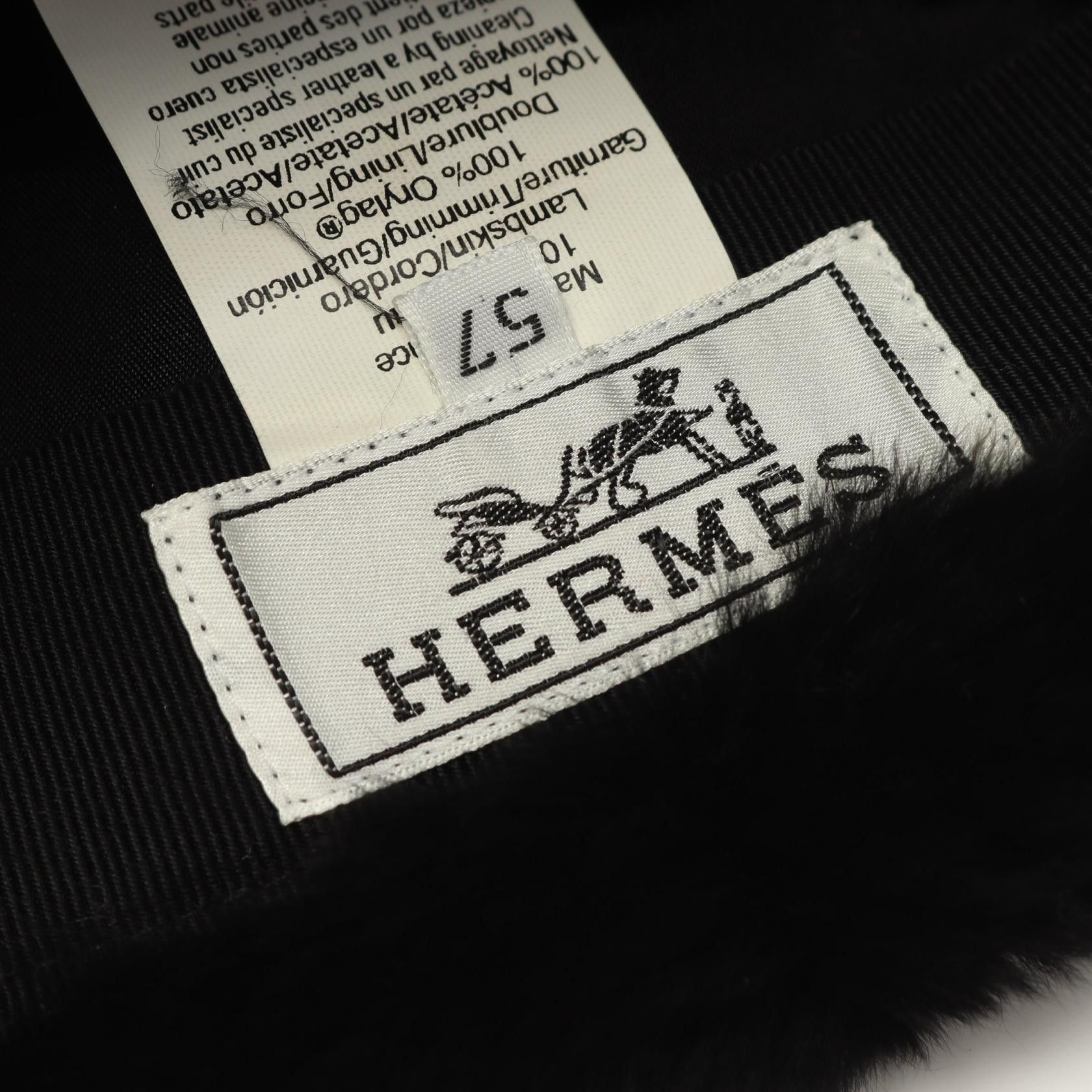 Hermes Hermes Hermes Beaver Shearling Hat Natural Material Hats Size ONE SIZE - 4 Thumbnail