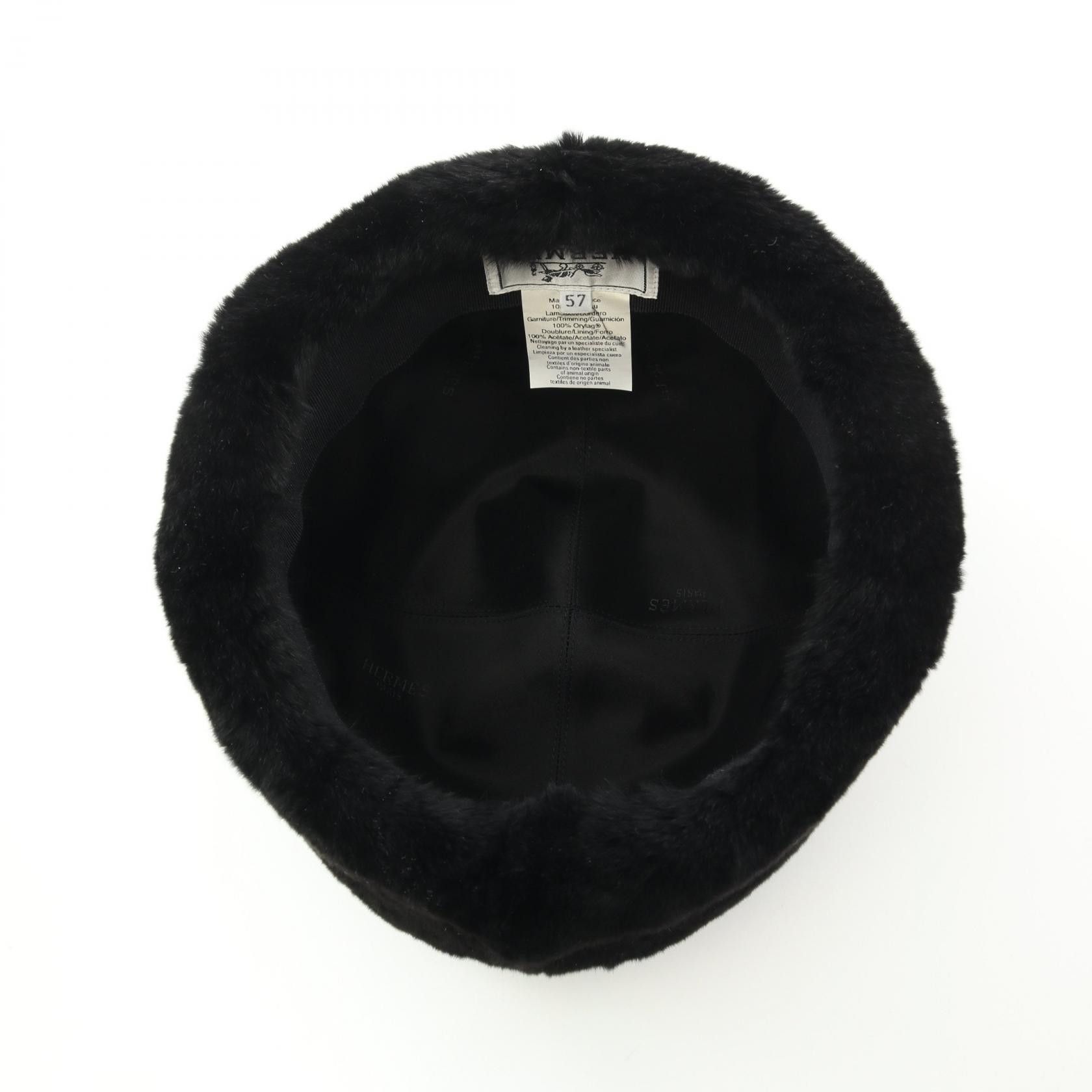Hermes Hermes Hermes Beaver Shearling Hat Natural Material Hats Size ONE SIZE - 3 Thumbnail
