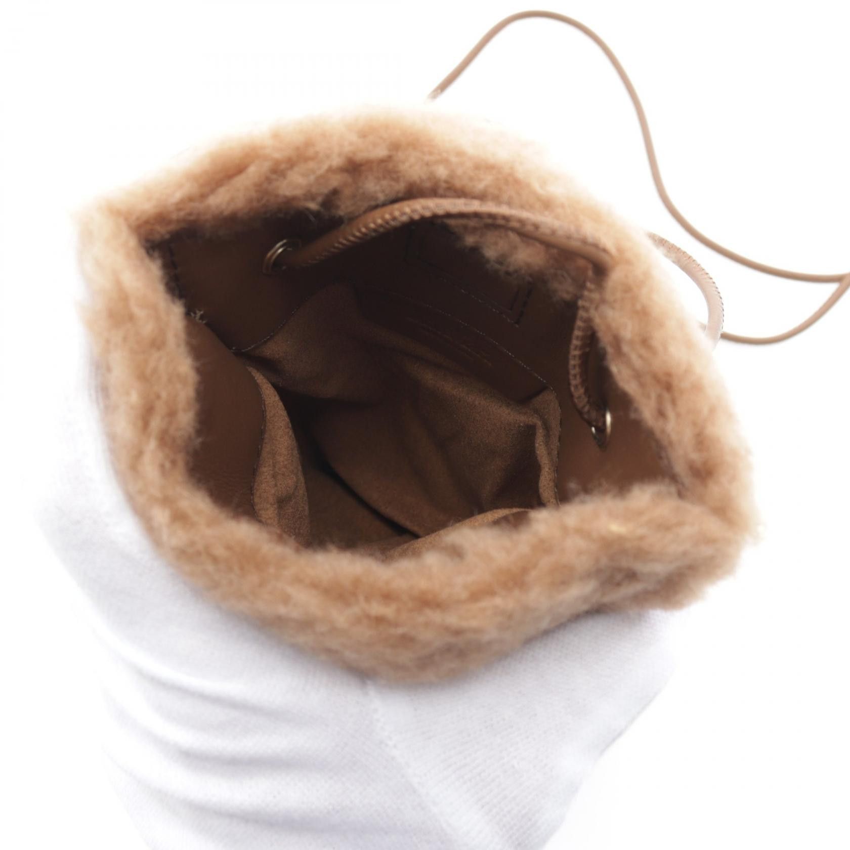 Max Mara MaxMara Max Mara Teddy Bear Silk Camel Shoulder Bag Natural Material Shoulder Bag Size ONE SIZE - 3 Thumbnail