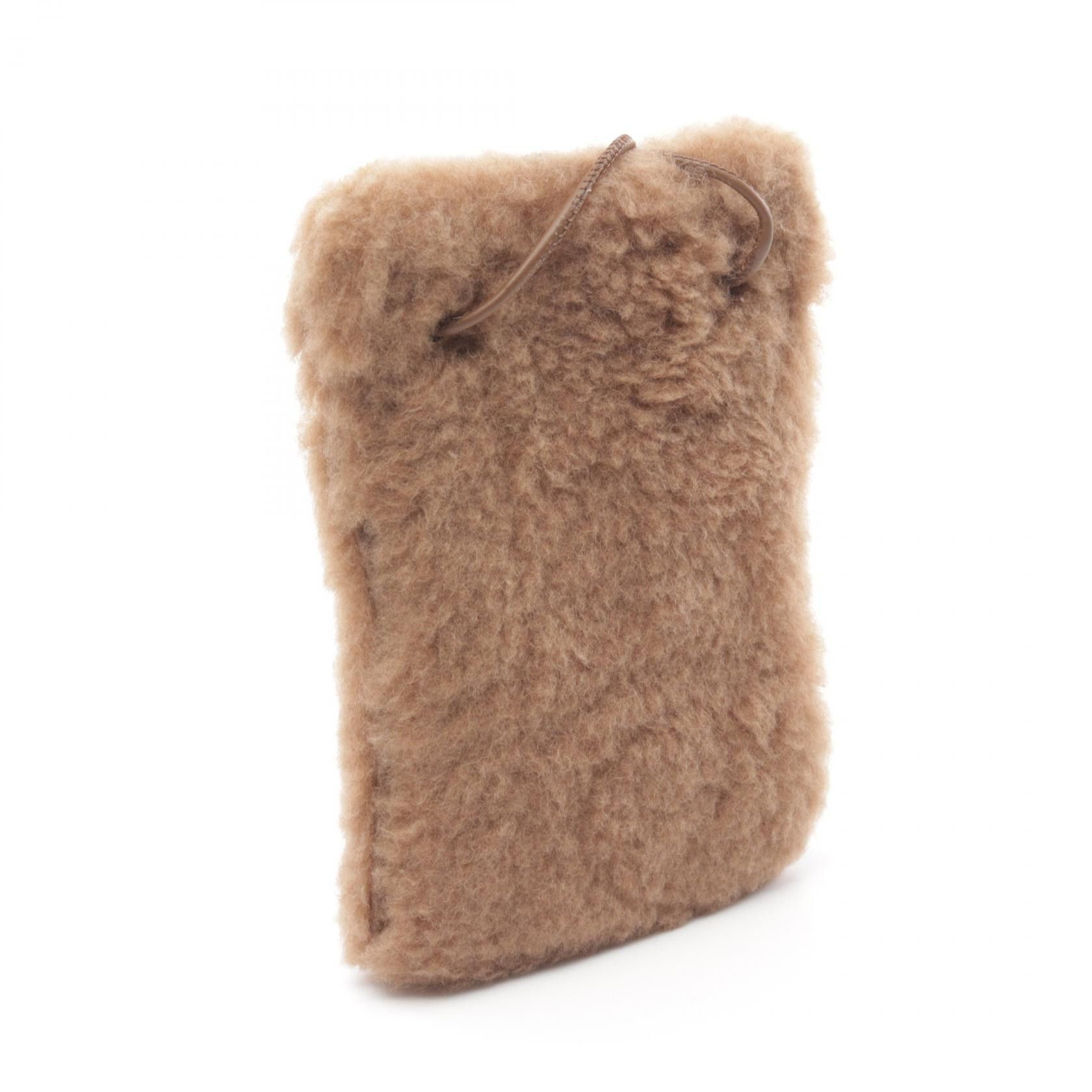 Max Mara MaxMara Max Mara Teddy Bear Silk Camel Shoulder Bag Natural Material Shoulder Bag Size ONE SIZE - 2 Thumbnail
