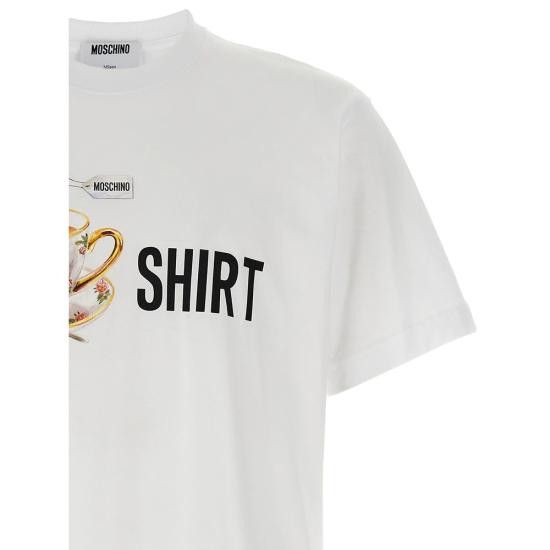 Moschino MOSCHINO Men T-Shirts 5241 V0728 1001 WHITE Size US M / EU 48-50 / 2 - 2 Thumbnail