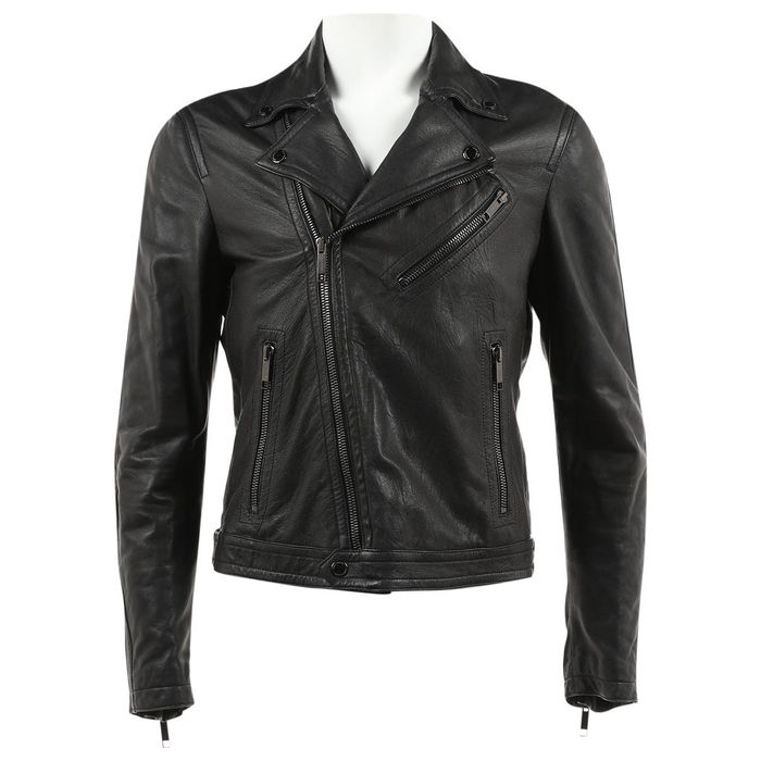 Burberry Prorsum Classic Blacked-Out Leather Motorcycle Biker Jacket ...