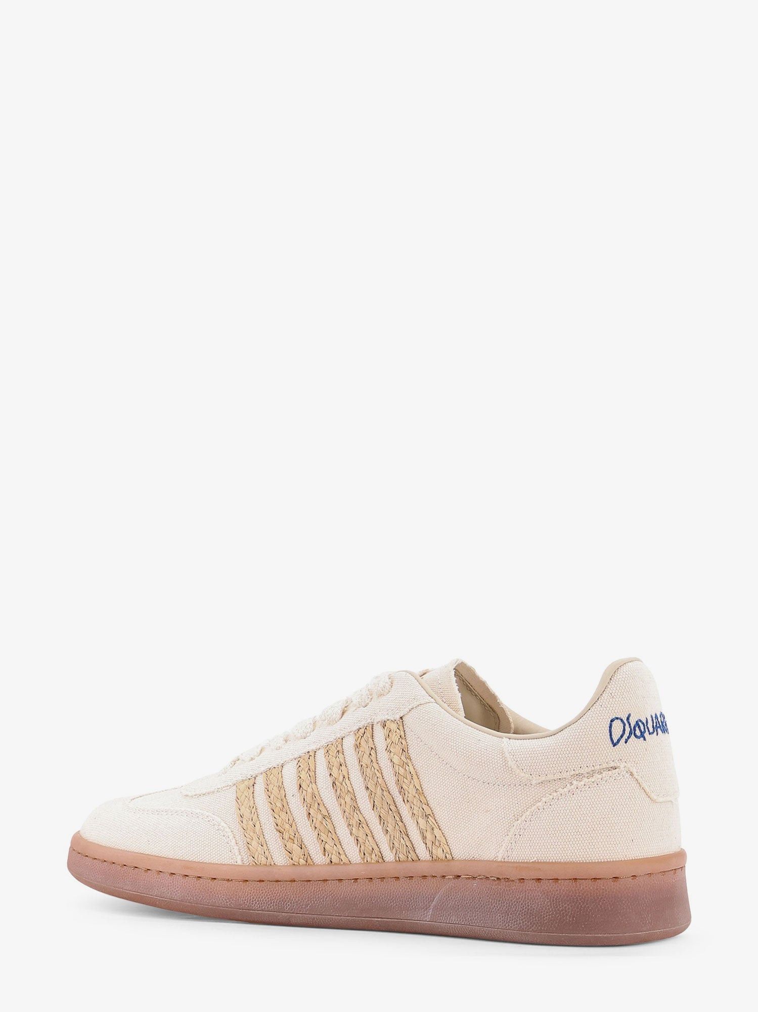 スニーカー DSQUARED2 Boxer Lovers canvas natural rafia sneakers Bianco Boxer Dsquared2 Summer Lovers Canvas And Natural Rafia Sneakers