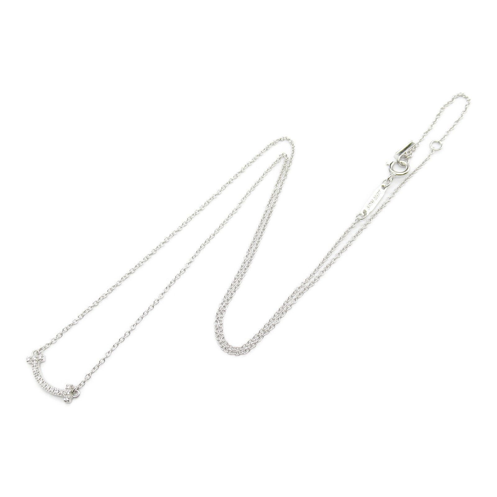 Tiffany & Co. Tiffany & Co Tiffany & Co. T Smile Mini Au750 Diamond Necklace Calfskin Necklace Size ONE SIZE - 3 Thumbnail
