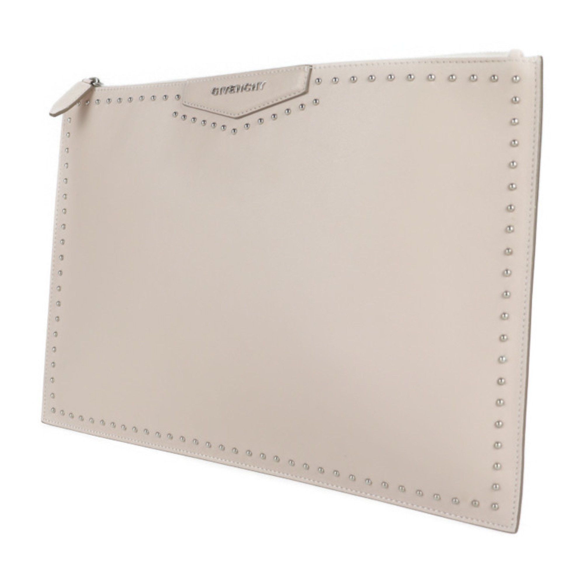 Givenchy GIVENCHY ANTIGONA POUCH L Antigona Pouch Second Bag Leather Pink Beige Studs Clutch 2123053008405R1 Size ONE SIZE - 2 Thumbnail