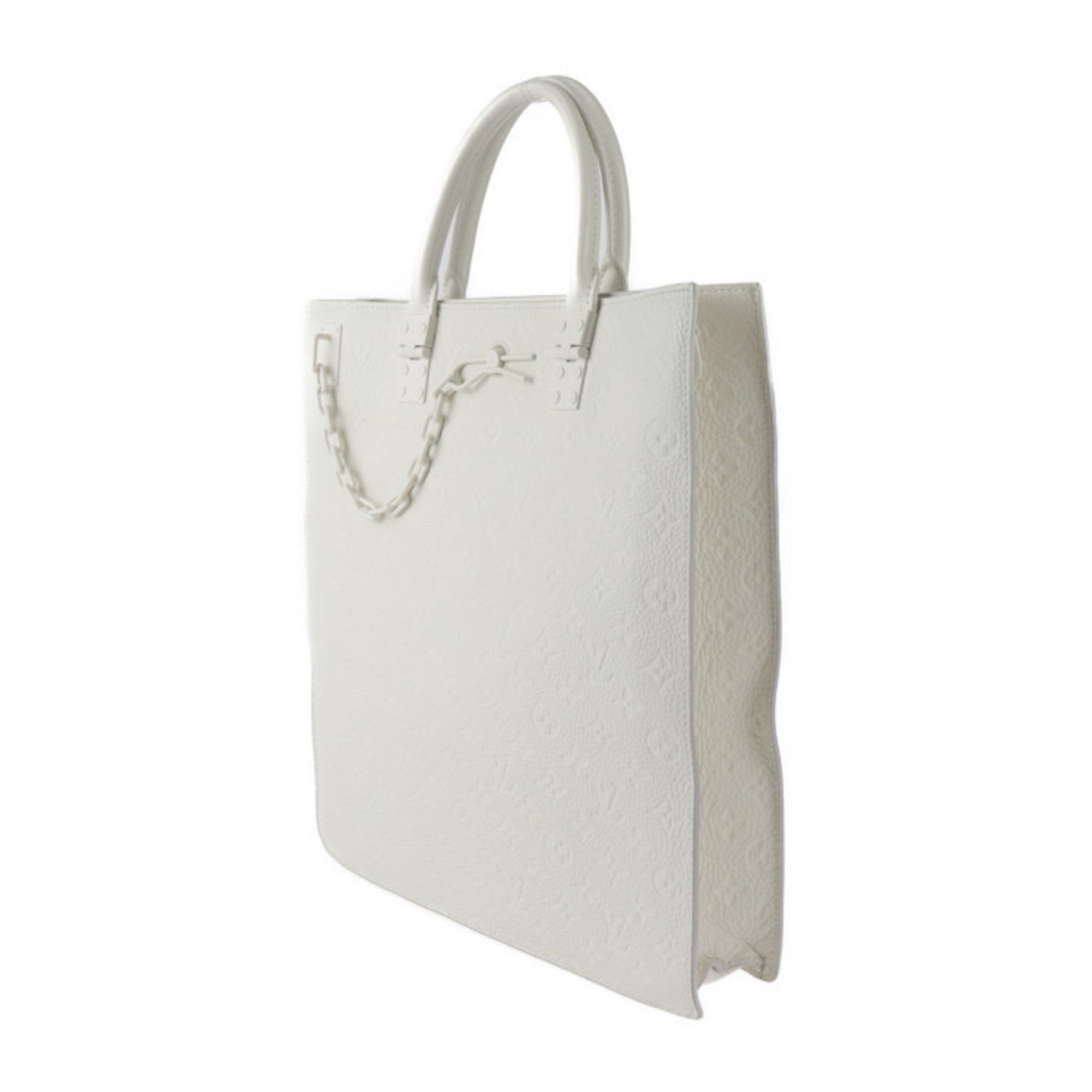 Louis Vuitton Louis Vuitton Sac Plat Virgil Abloh Monogram Tote Bag M53265 Taurillon Leather White Shoulder 2429043007126R1 Size ONE SIZE - 2 Thumbnail