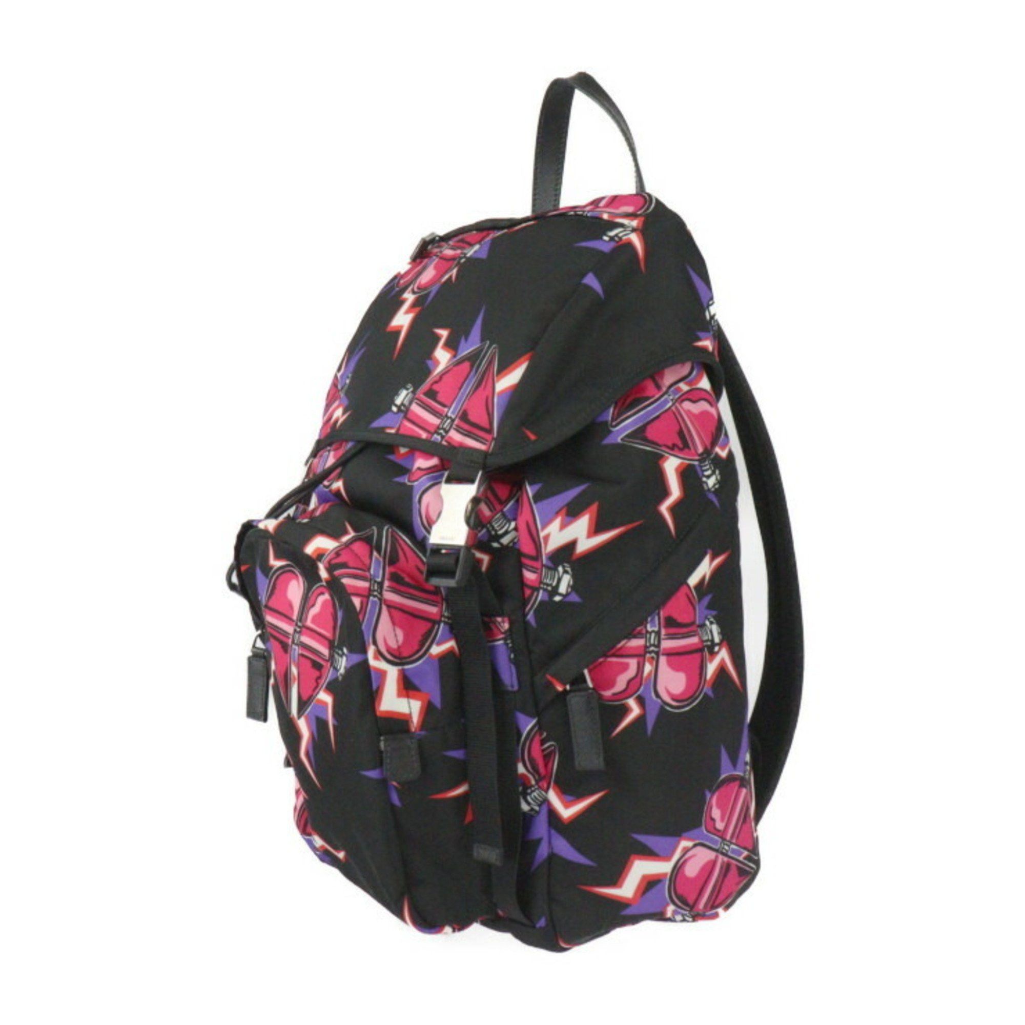 Prada Prada Frankenstein Backpack Universal Studios Collaboration Backpack/Daypack 2VZ135 Nylon Black Fuchsia R2415073007063 Size ONE SIZE - 2 Thumbnail