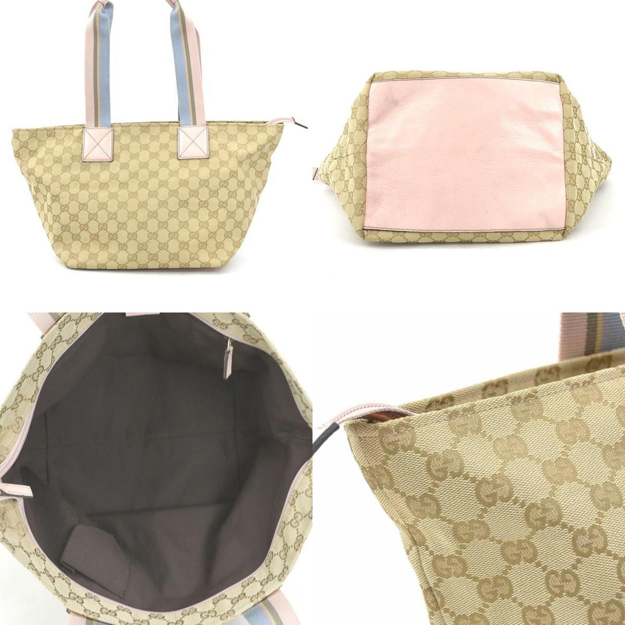 Gucci GUCCI Shoulder Bag Tote GG Canvas Leather Beige Pink Blue Women's 131230 e60391g Size ONE SIZE - 3 Thumbnail