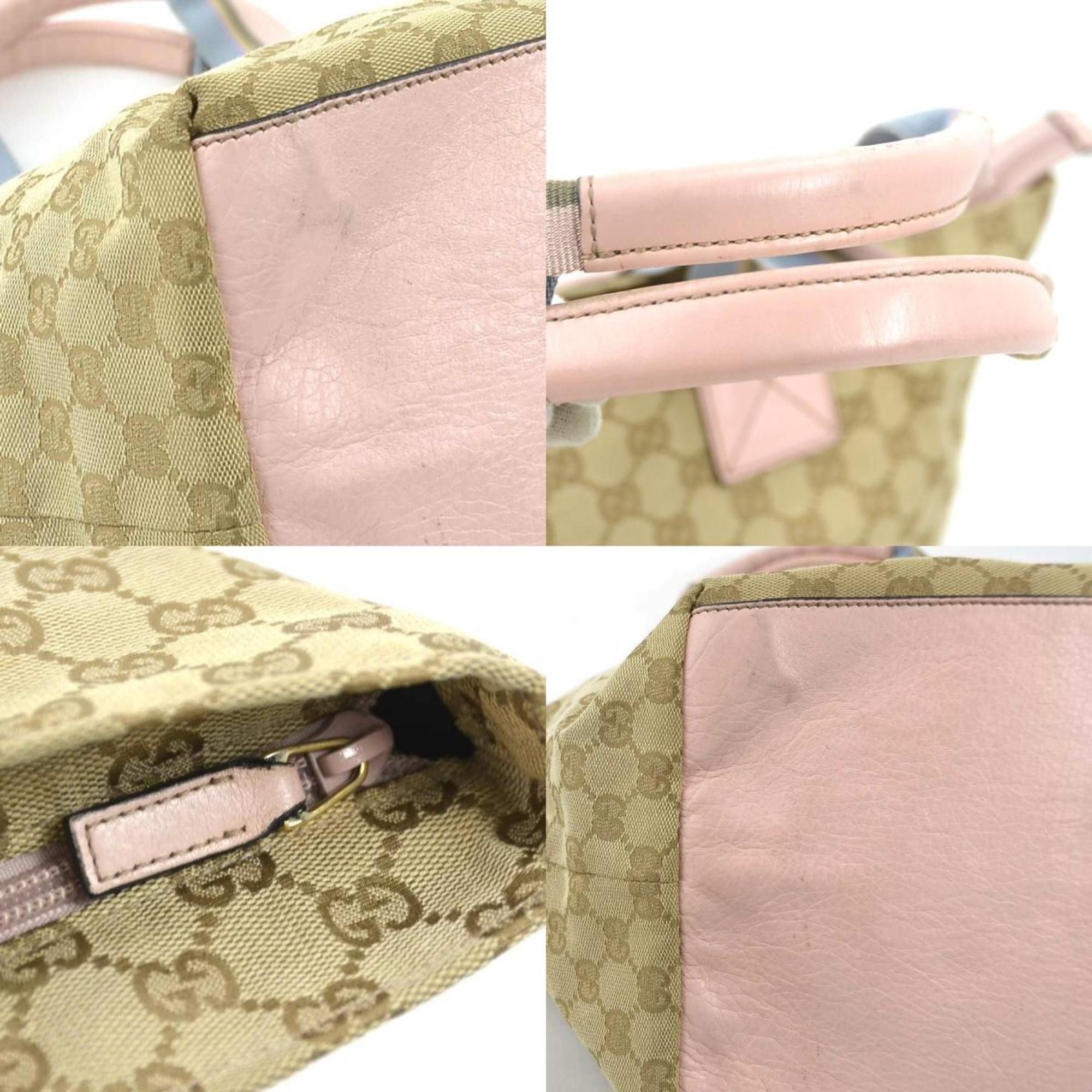 Gucci GUCCI Shoulder Bag Tote GG Canvas Leather Beige Pink Blue Women's 131230 e60391g Size ONE SIZE - 4 Thumbnail