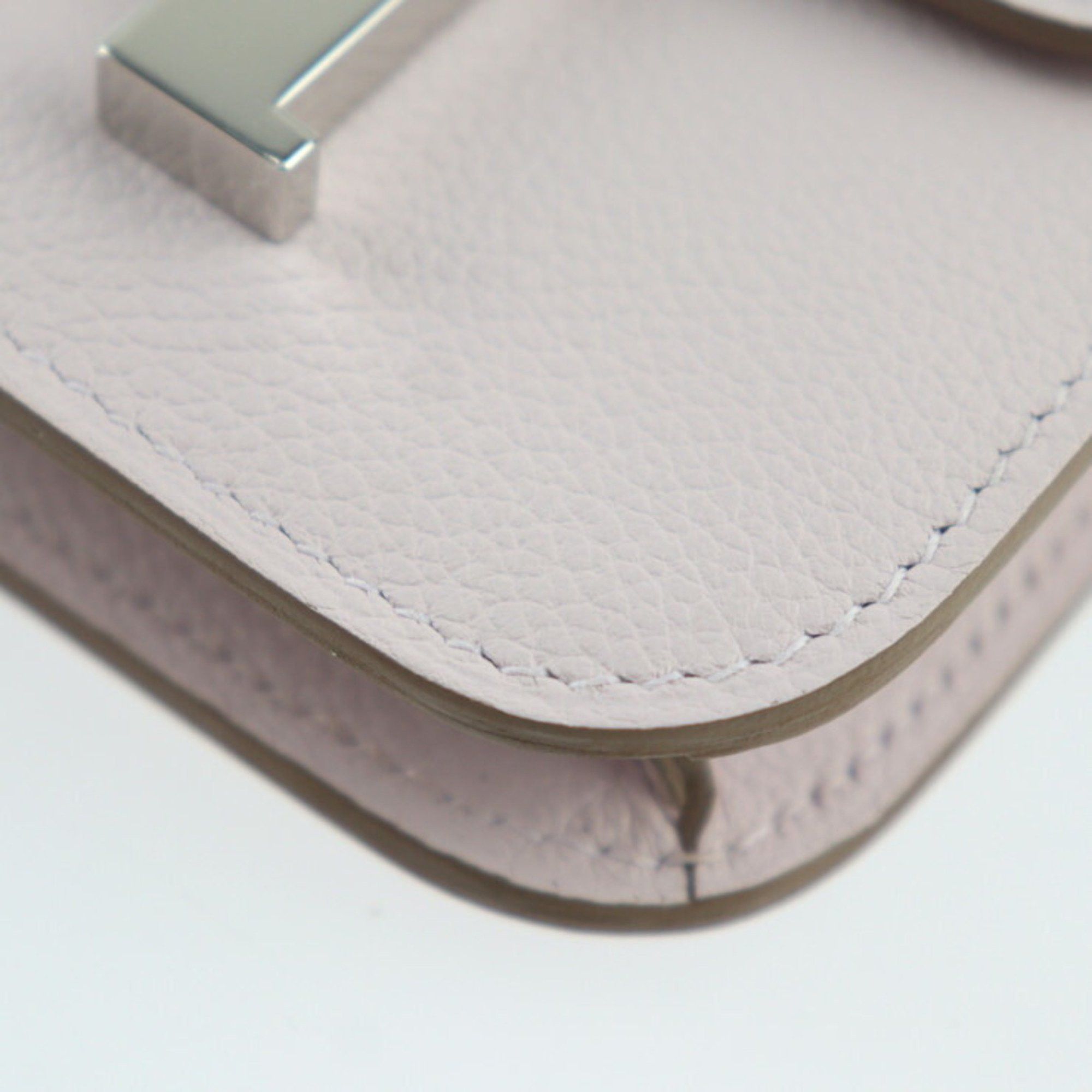 Hermes HERMES Constance Pouch - Evercolor Mauve Pale Compact Wallet Coin B Engraved 2414033007097R1 Size ONE SIZE - 5 Thumbnail