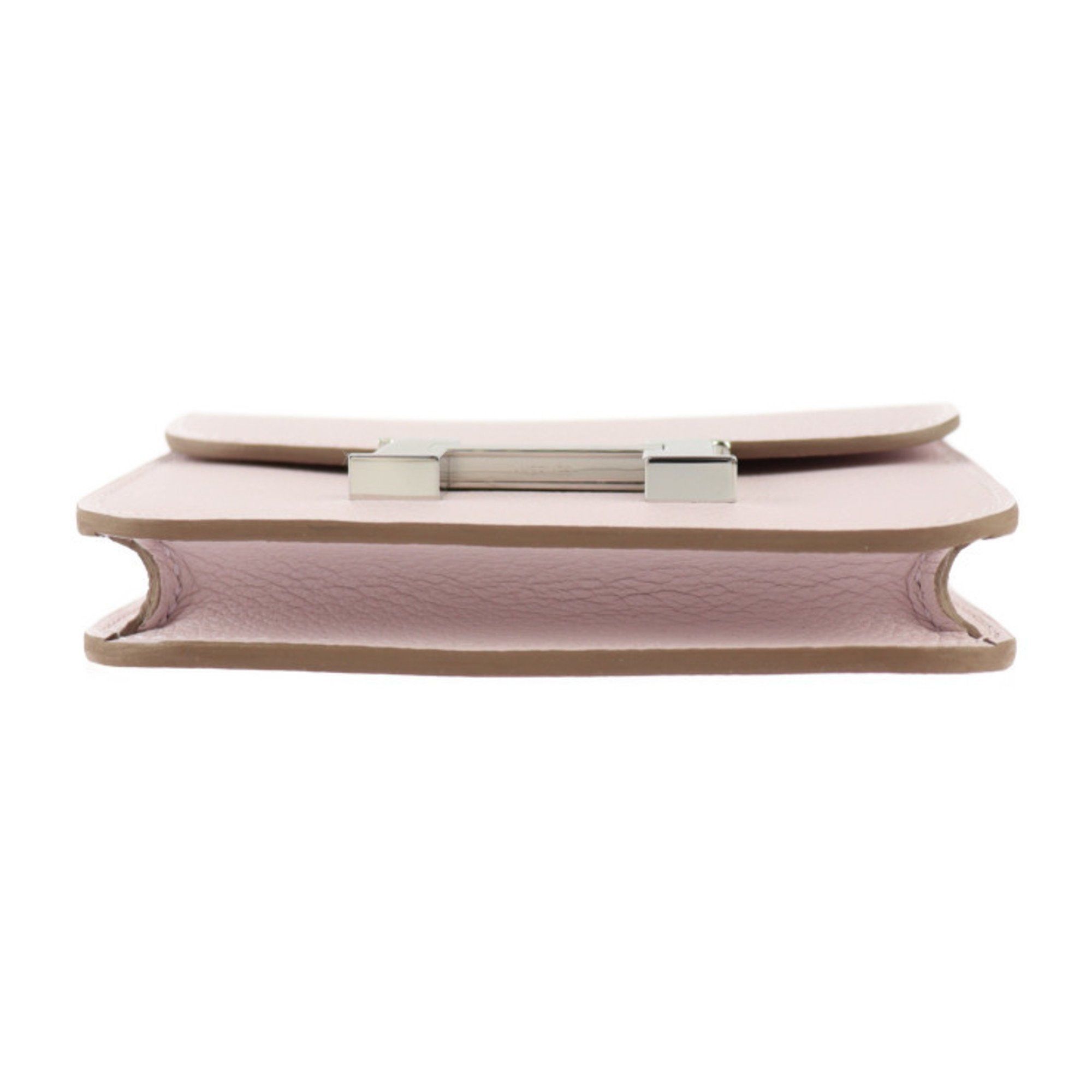 Hermes HERMES Constance Pouch - Evercolor Mauve Pale Compact Wallet Coin B Engraved 2414033007097R1 Size ONE SIZE - 4 Thumbnail