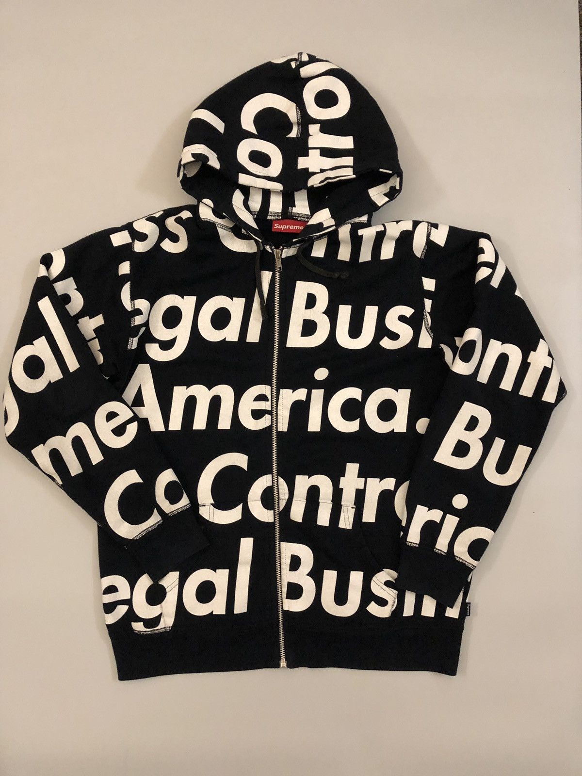 Supreme Supreme 2007 Illegal Business Controls America Zip Up Hoodie Black Medium IBCA Grailed