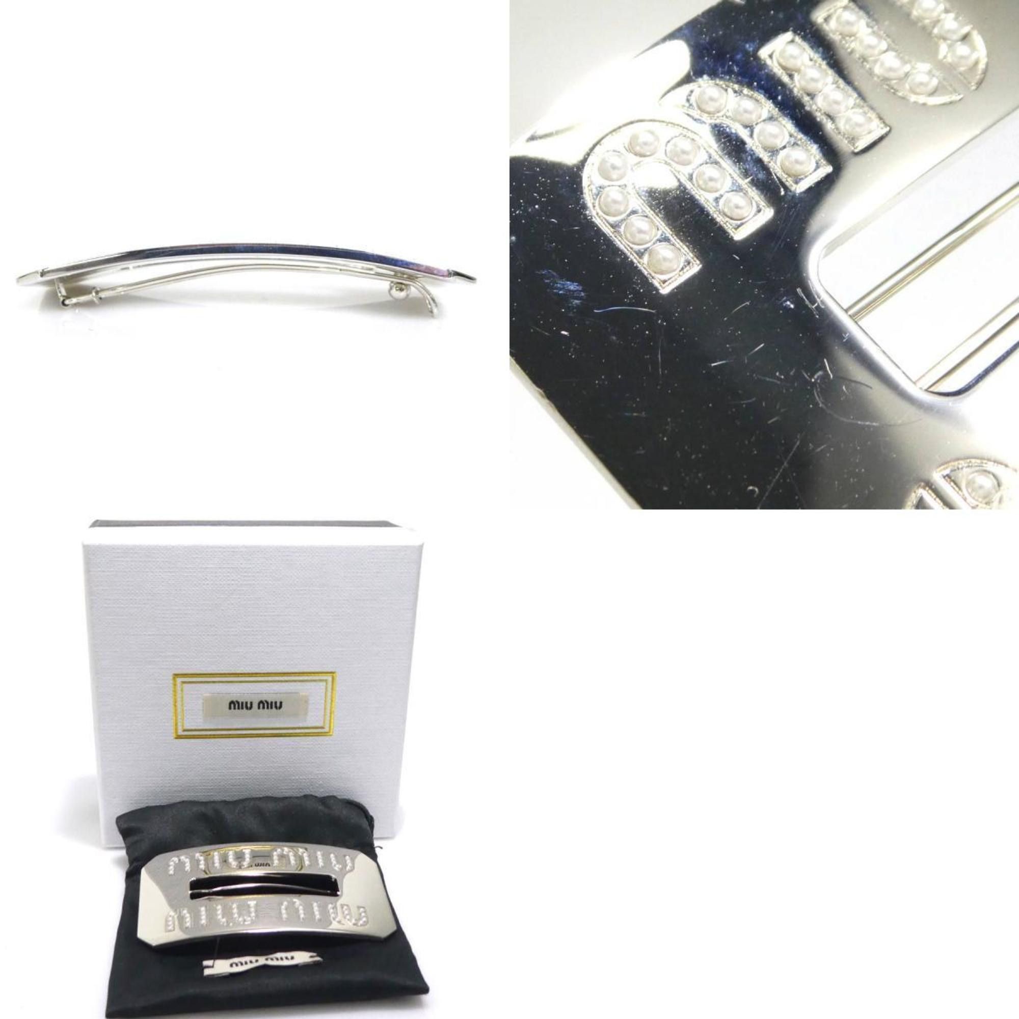 Miu Miu Miu MIUMIU Barrette Hairpin Hair Accessory Metal Silver Women's r10572a Size ONE SIZE - 5 Thumbnail