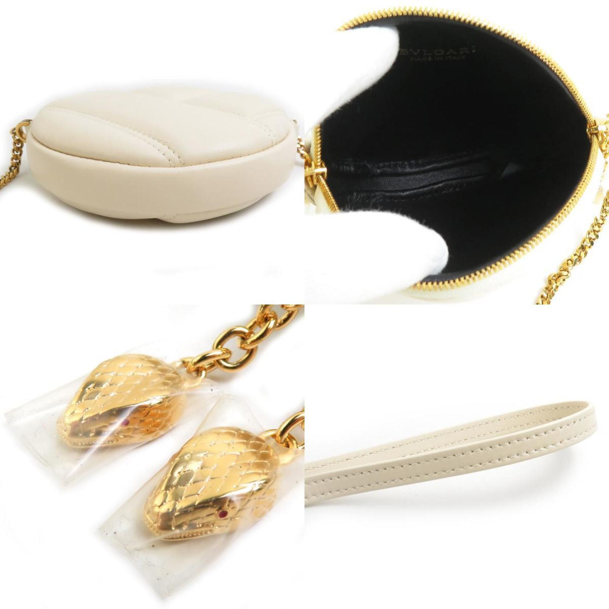 Bvlgari BVLGARI Wallet/Coin Case Neck Pouch Serpenti Leather Light Beige Women's r10563a Size ONE SIZE - 4 Thumbnail