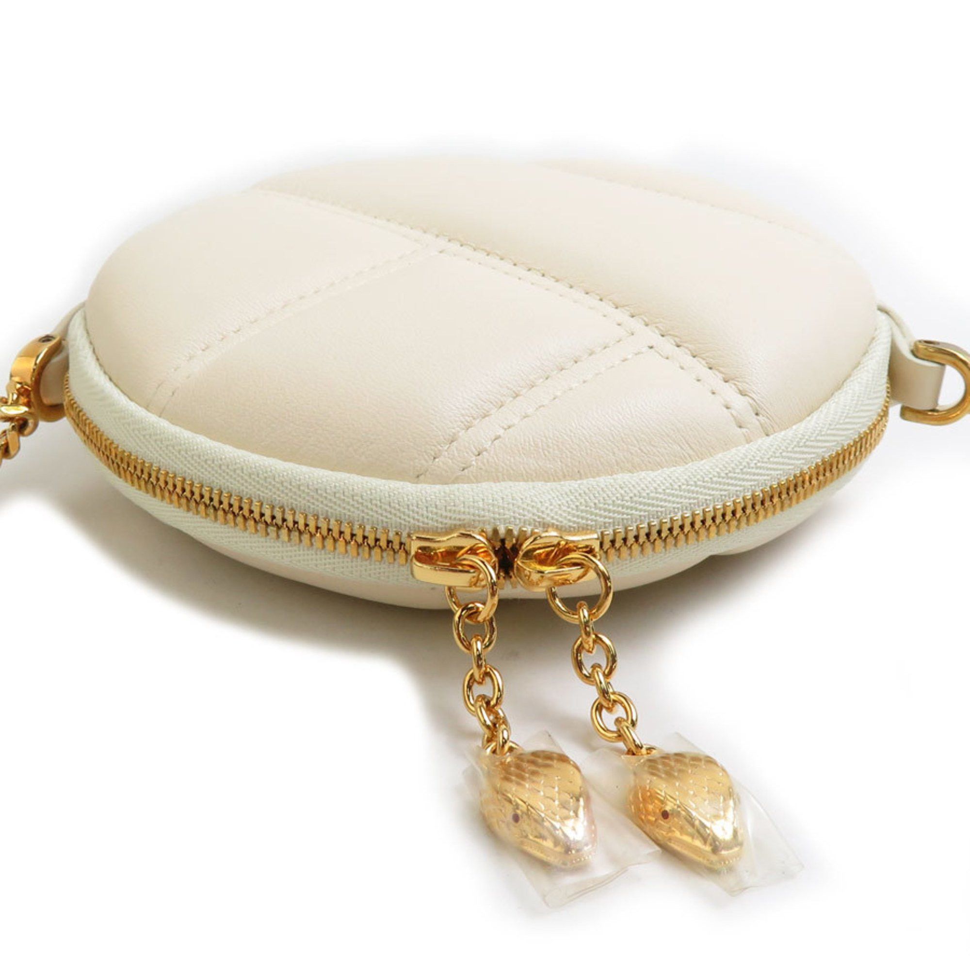 Bvlgari BVLGARI Wallet/Coin Case Neck Pouch Serpenti Leather Light Beige Women's r10563a Size ONE SIZE - 3 Thumbnail