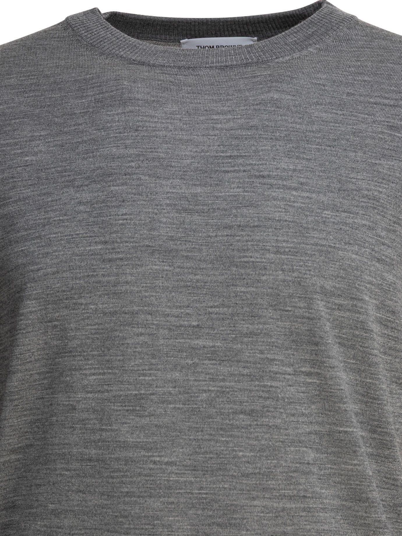 Thom Browne Classic Crewneck Pullover W/ 4 Bar Sleeve In Fine Merino Wool Size US XL / EU 56 / 4 - 3 Thumbnail