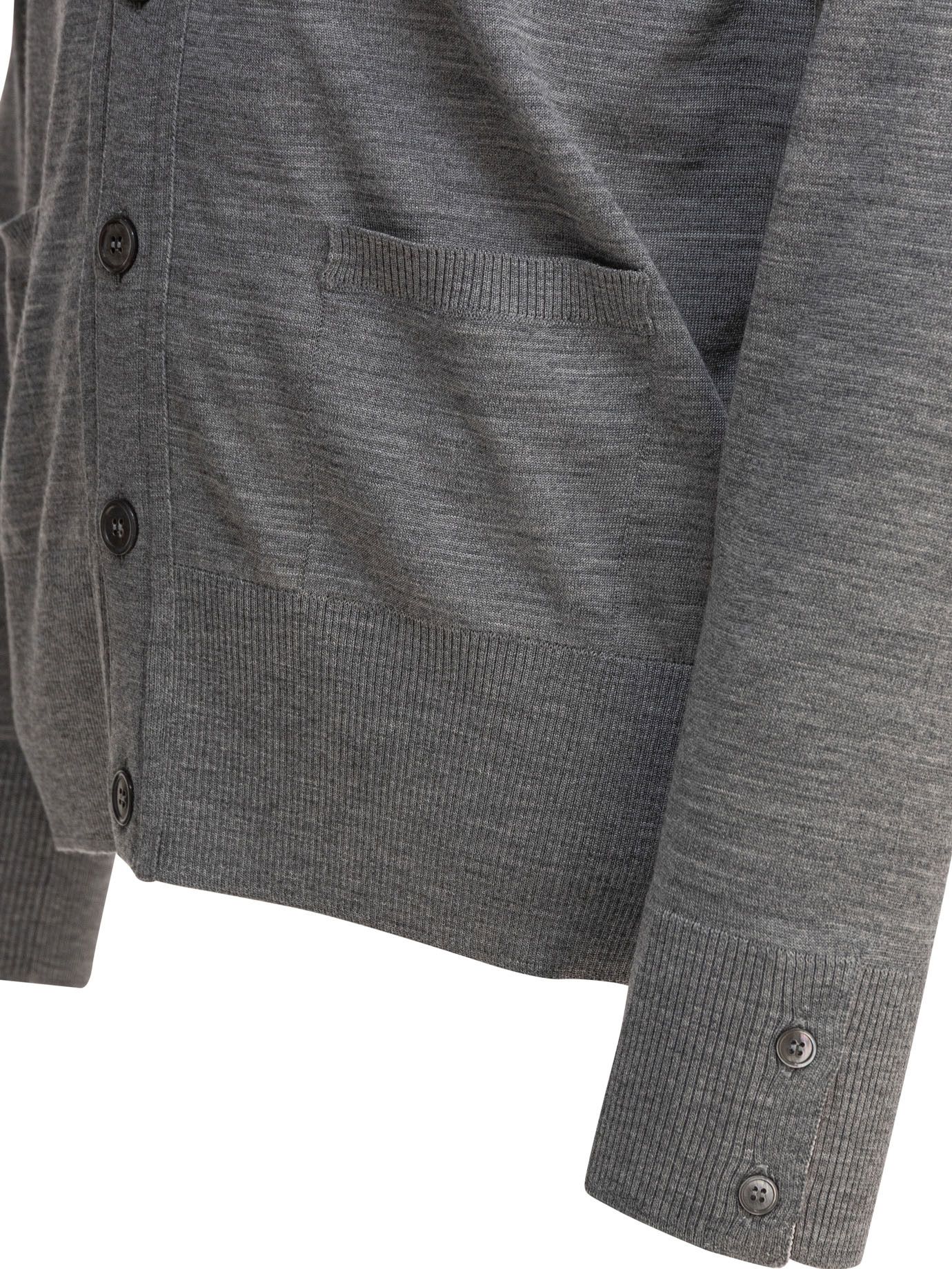 Thom Browne Classic V-Neck Cardigan In Fine Merino Wool W/ 4Bar Stripes Size US L / EU 52-54 / 3 - 4 Thumbnail