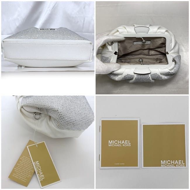 Michael Kors MICHAEL KORS Clutch Bag White Cotton Size ONE SIZE - 3 Thumbnail