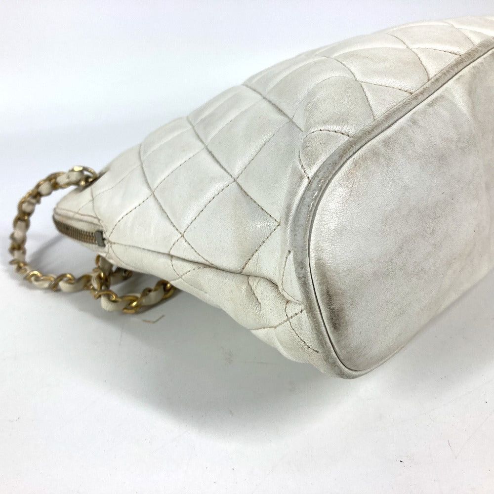 Chanel Chanel Matelasse Logo Double Chain Bag Shawl Shoulder Leather Women White Size ONE SIZE - 7 Thumbnail