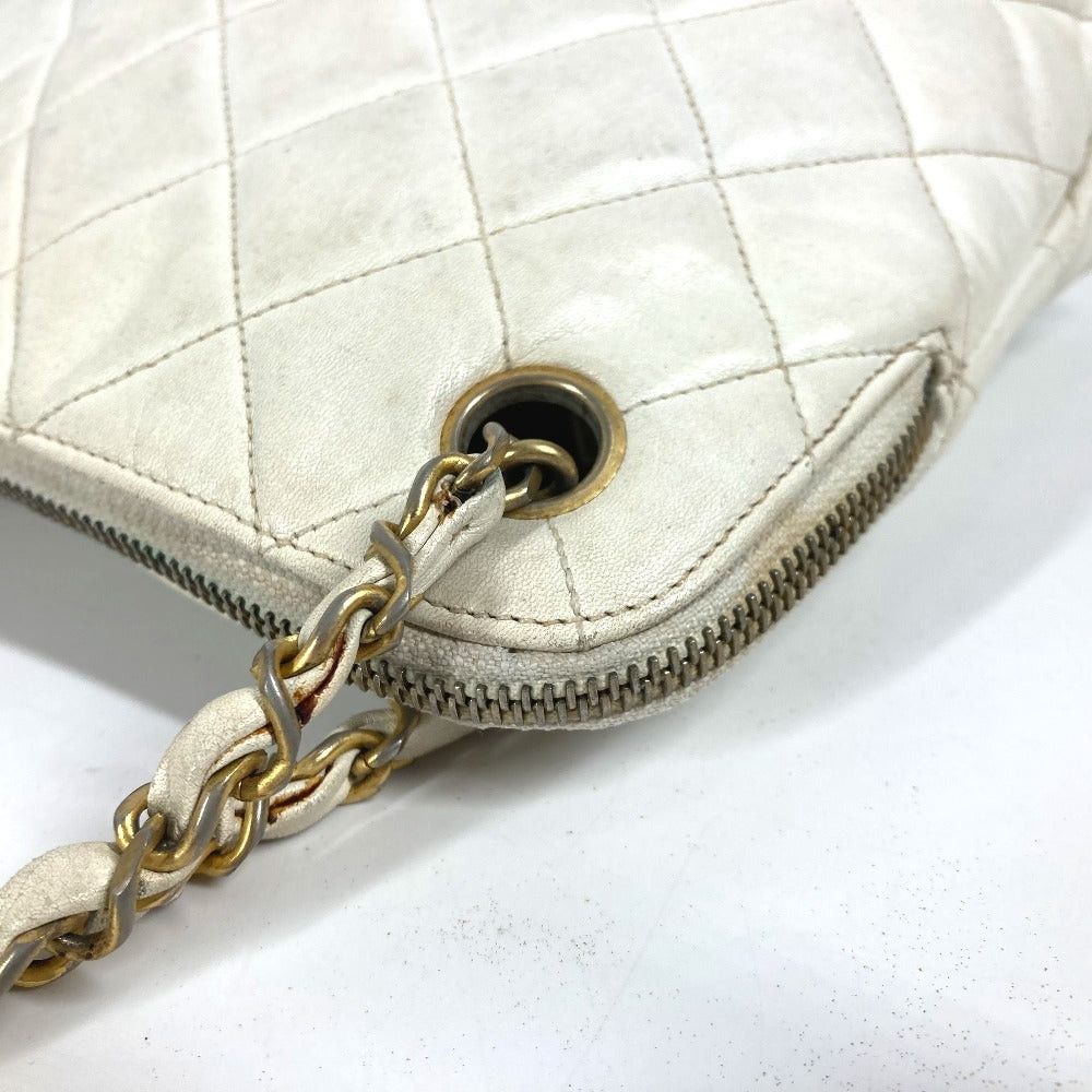 Chanel Chanel Matelasse Logo Double Chain Bag Shawl Shoulder Leather Women White Size ONE SIZE - 9 Thumbnail